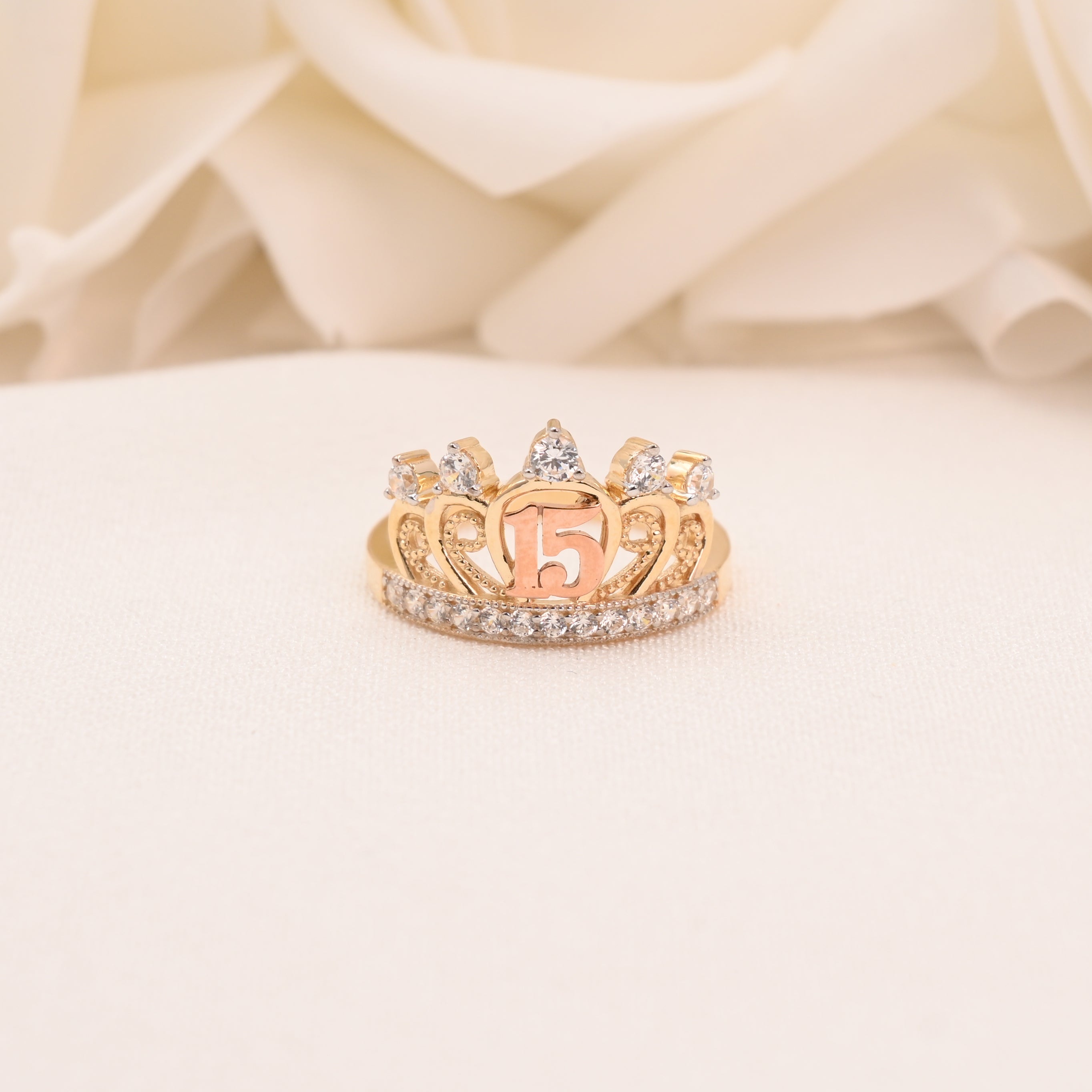 14k  Quinceañera Crown Ring