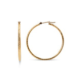 14k Shiny Hoop Earrings - 2mm Thick