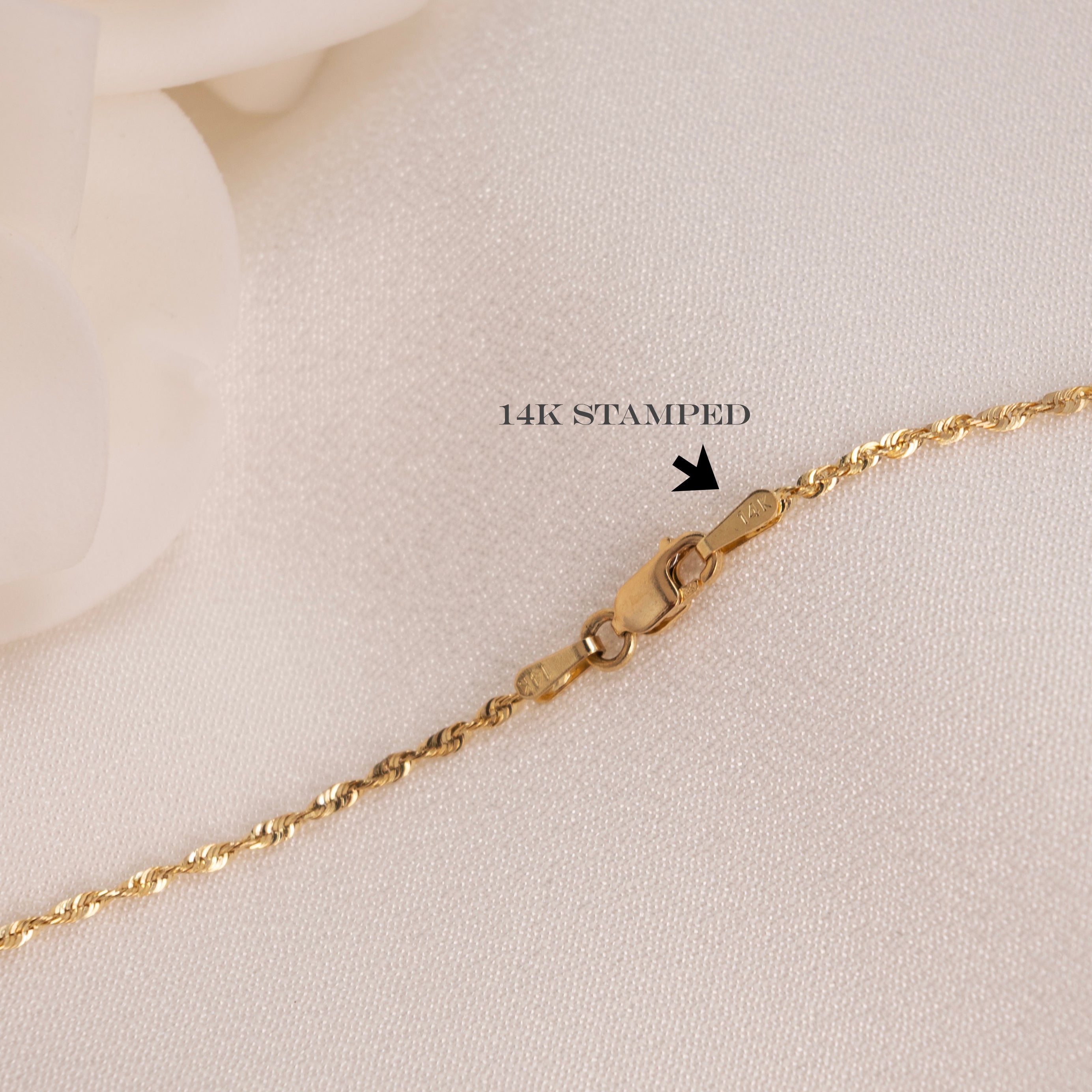 14k Shiny Rope Chain - 1.9mm