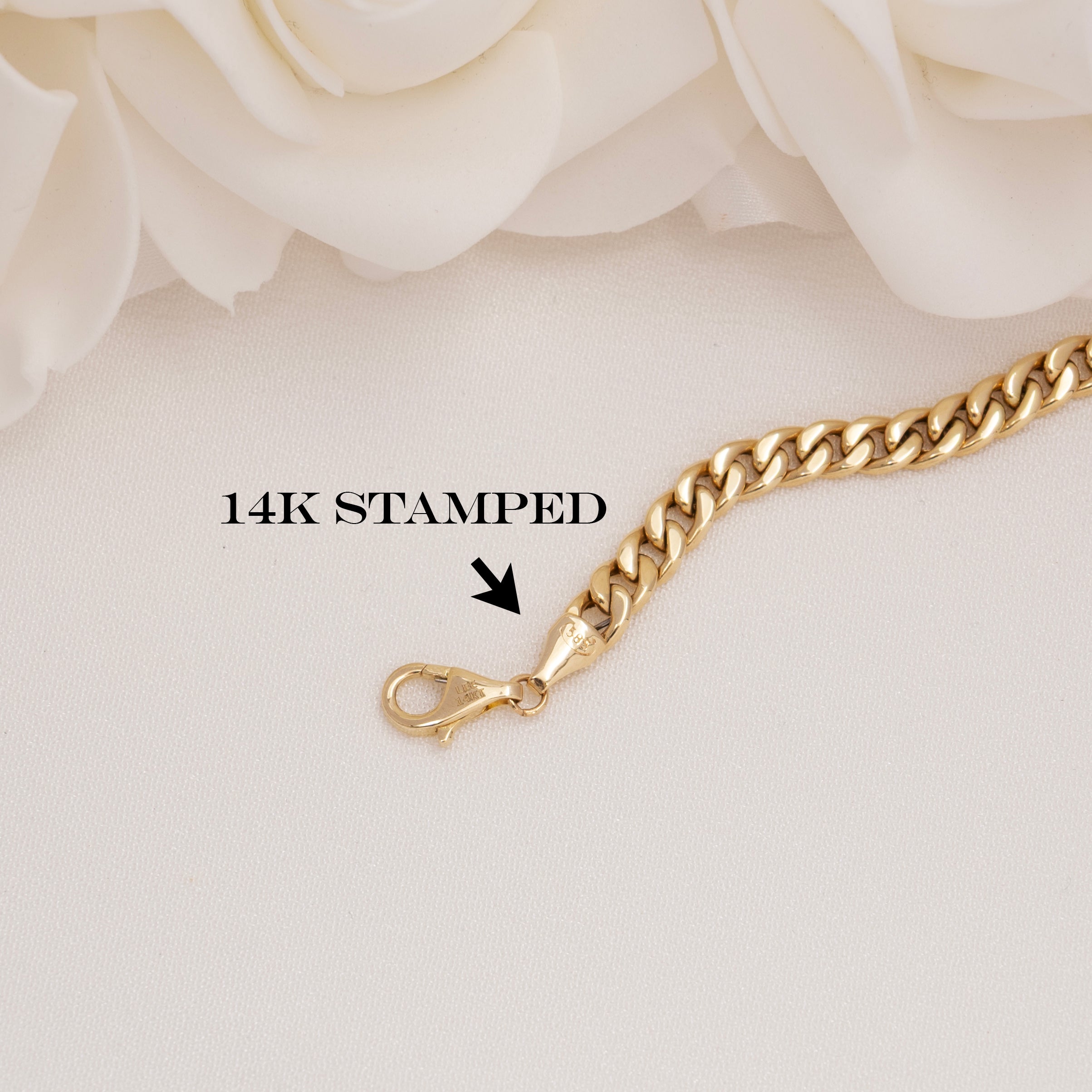 14K Pave Plate ID Curb Bracelet - 6mm