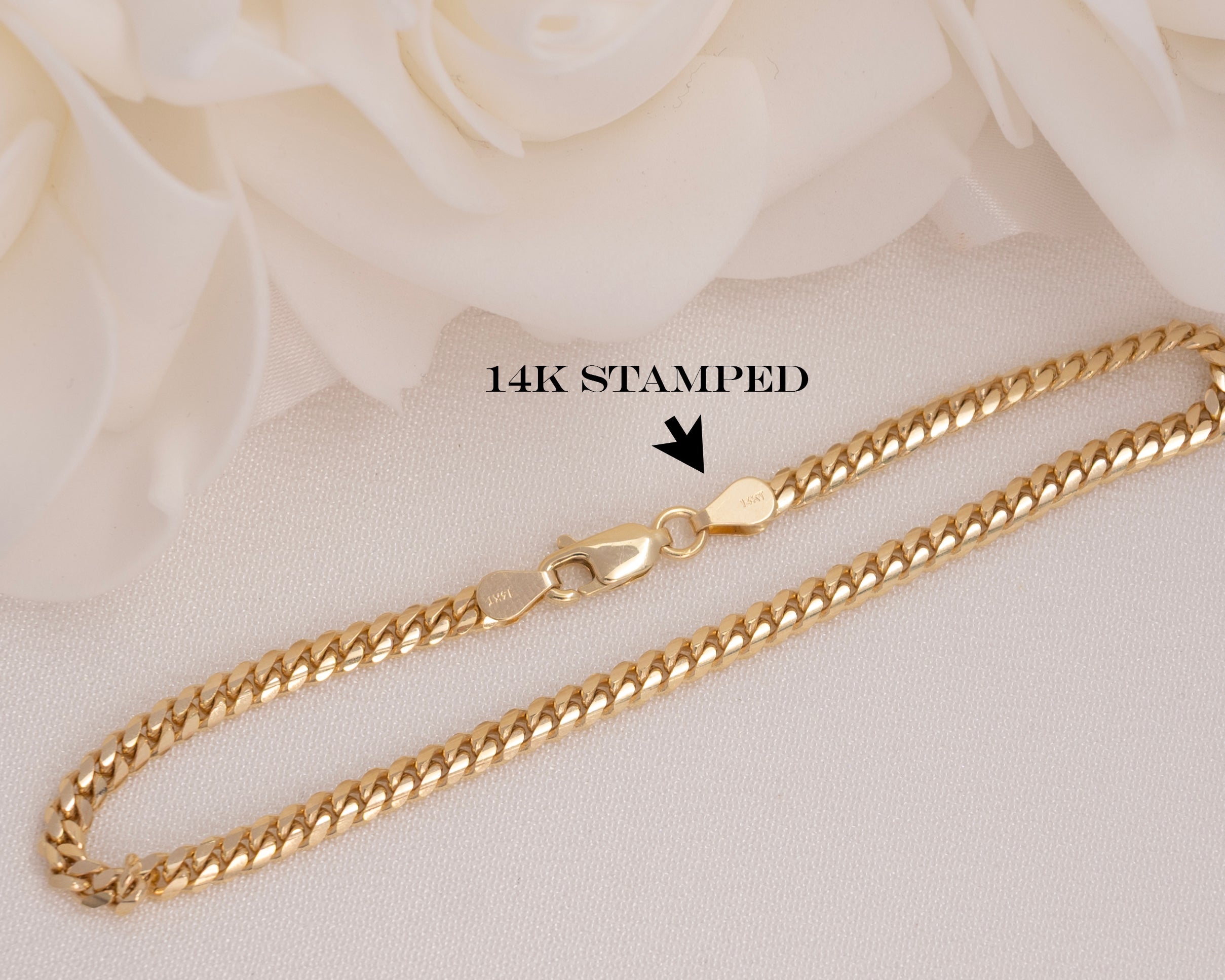 14K Miami Cuban Bracelet - 3.3mm