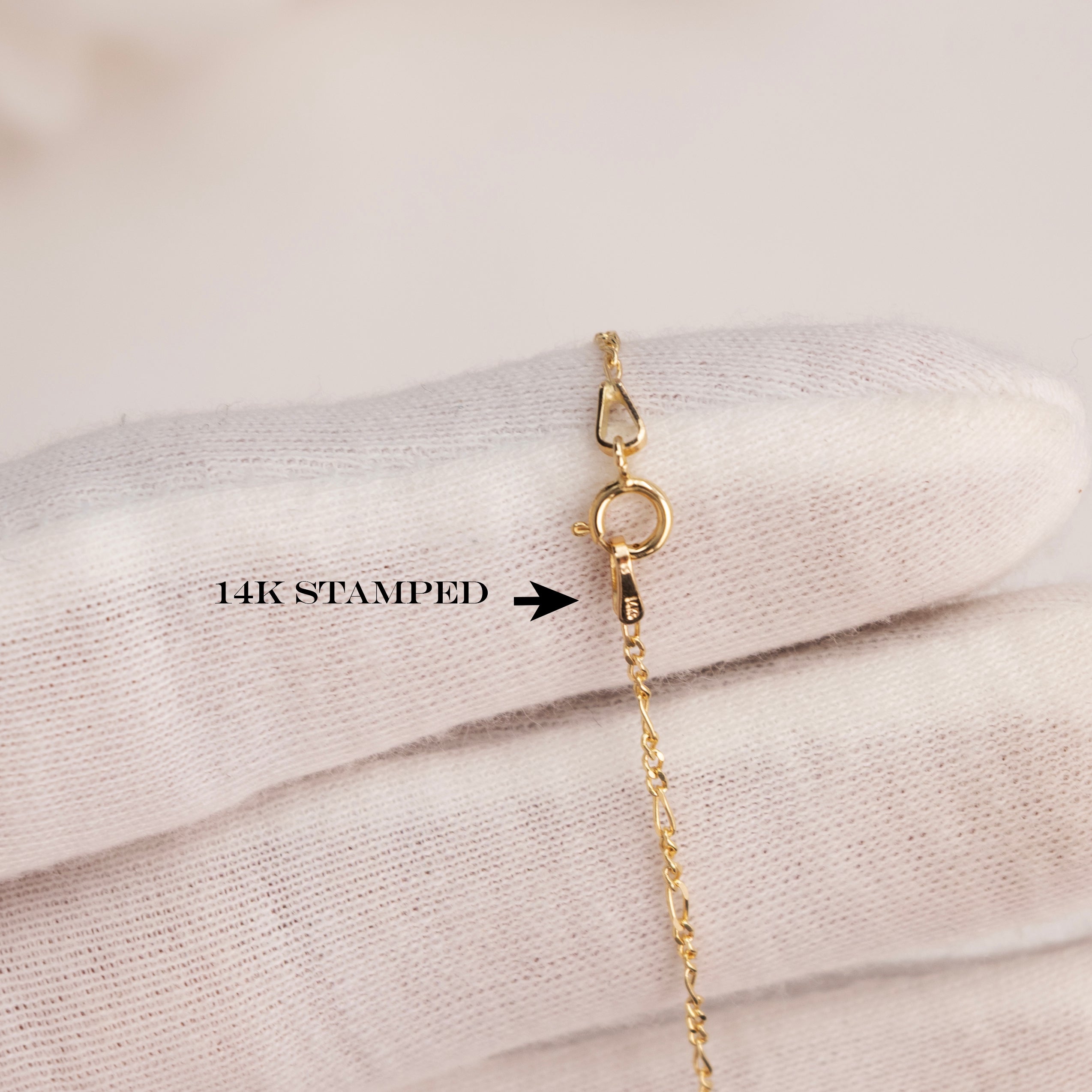 14k 1mm Figaro Bracelet