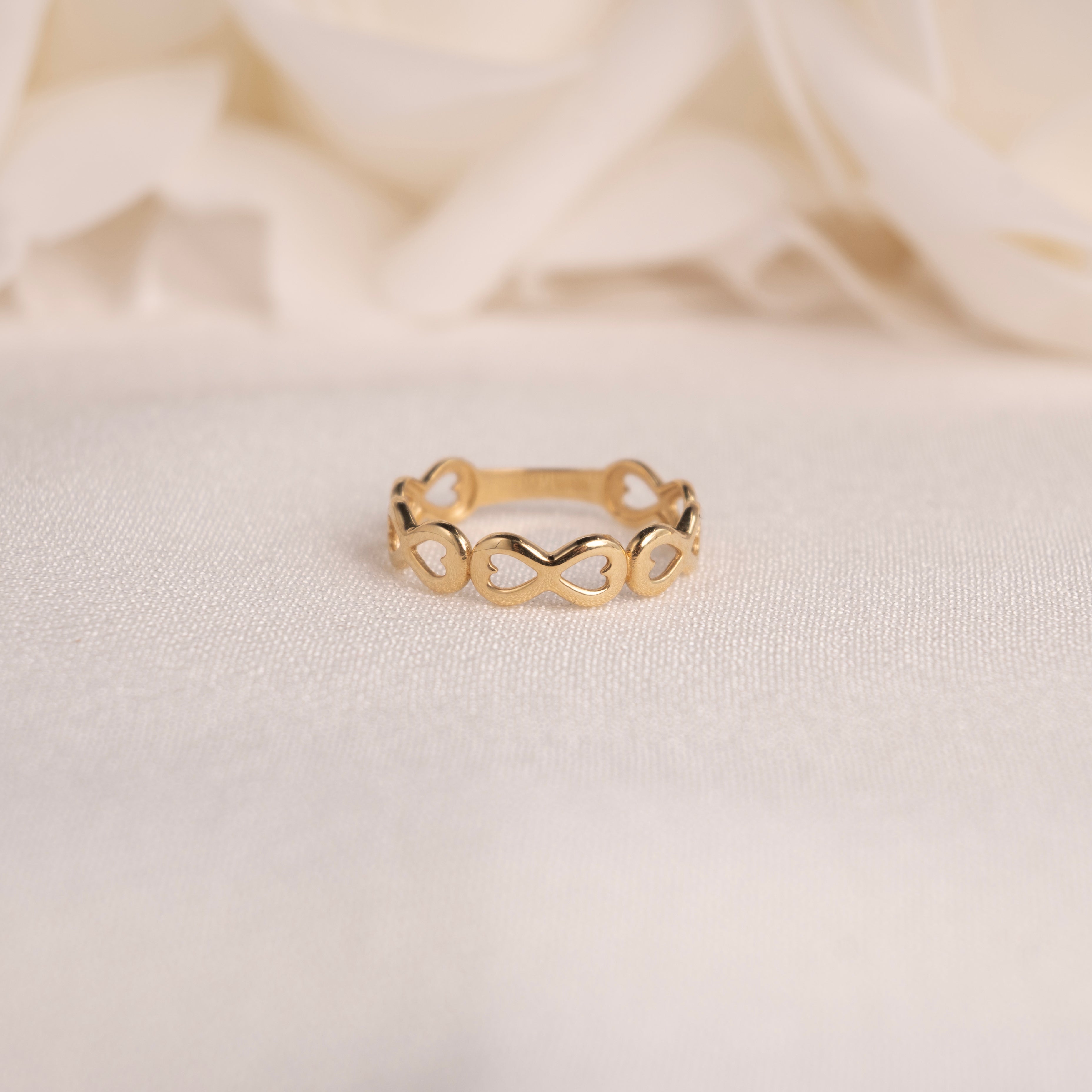 14k Infinity Hearts Ring