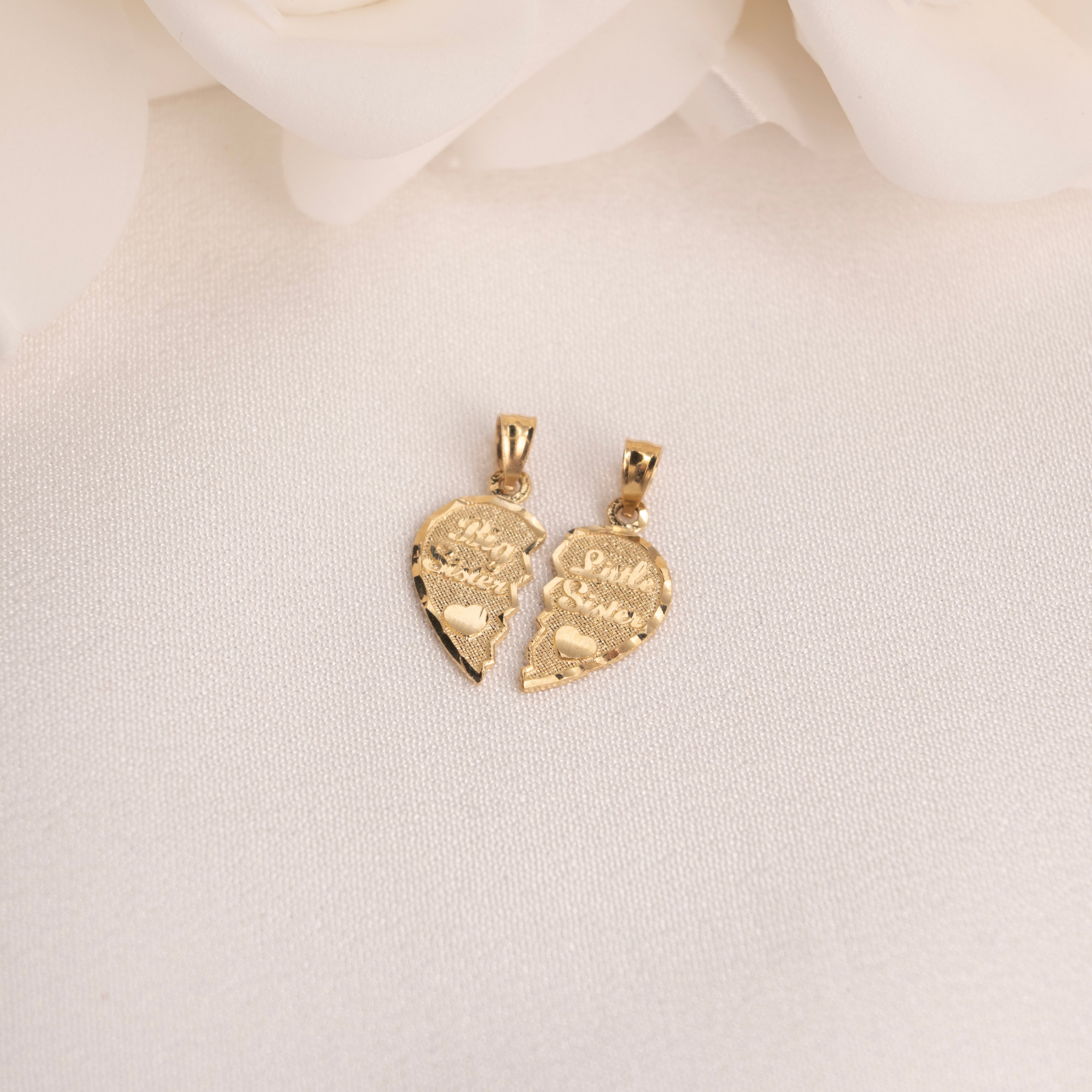 14k Sisters Breakable Heart Pendant