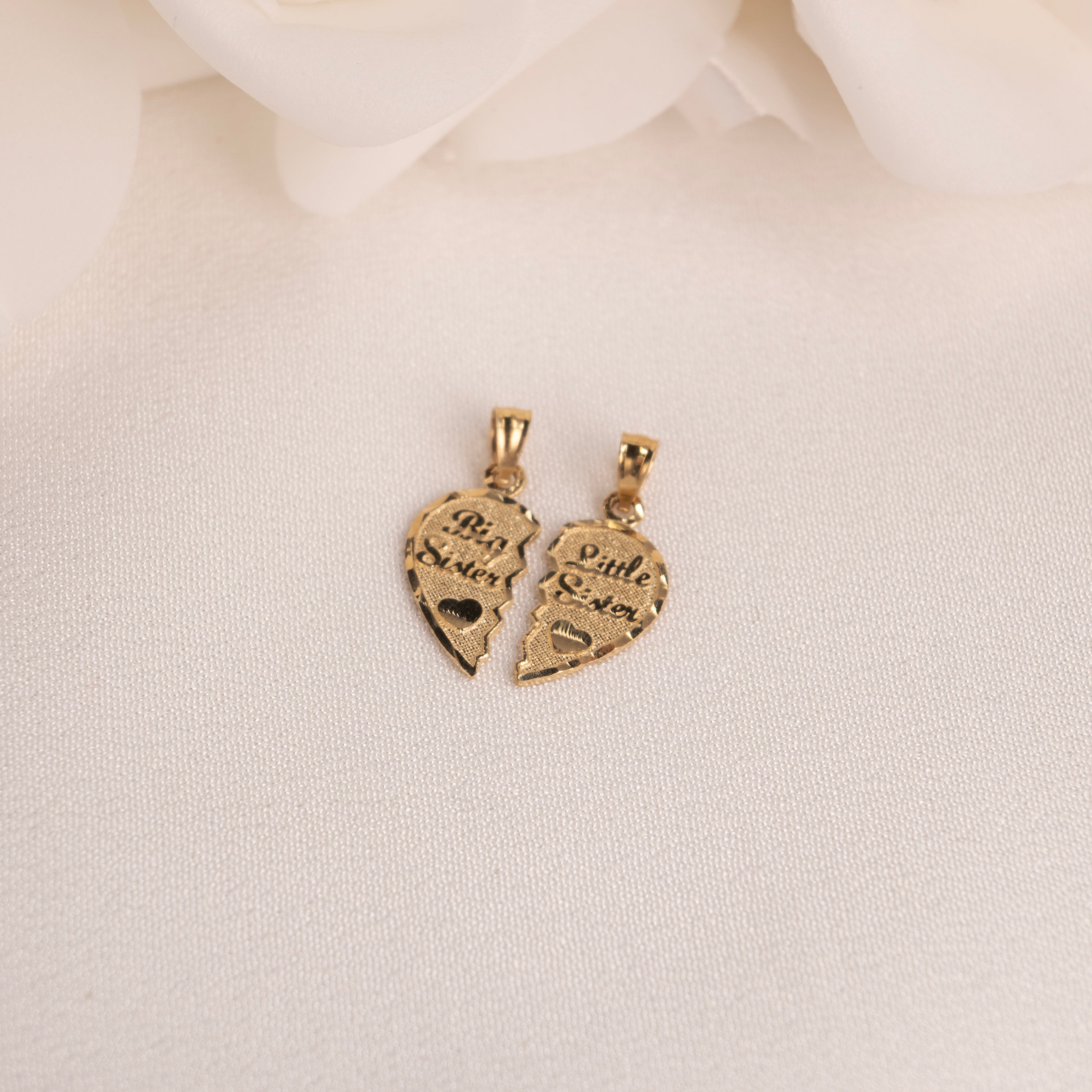 14k Sisters Breakable Heart Pendant
