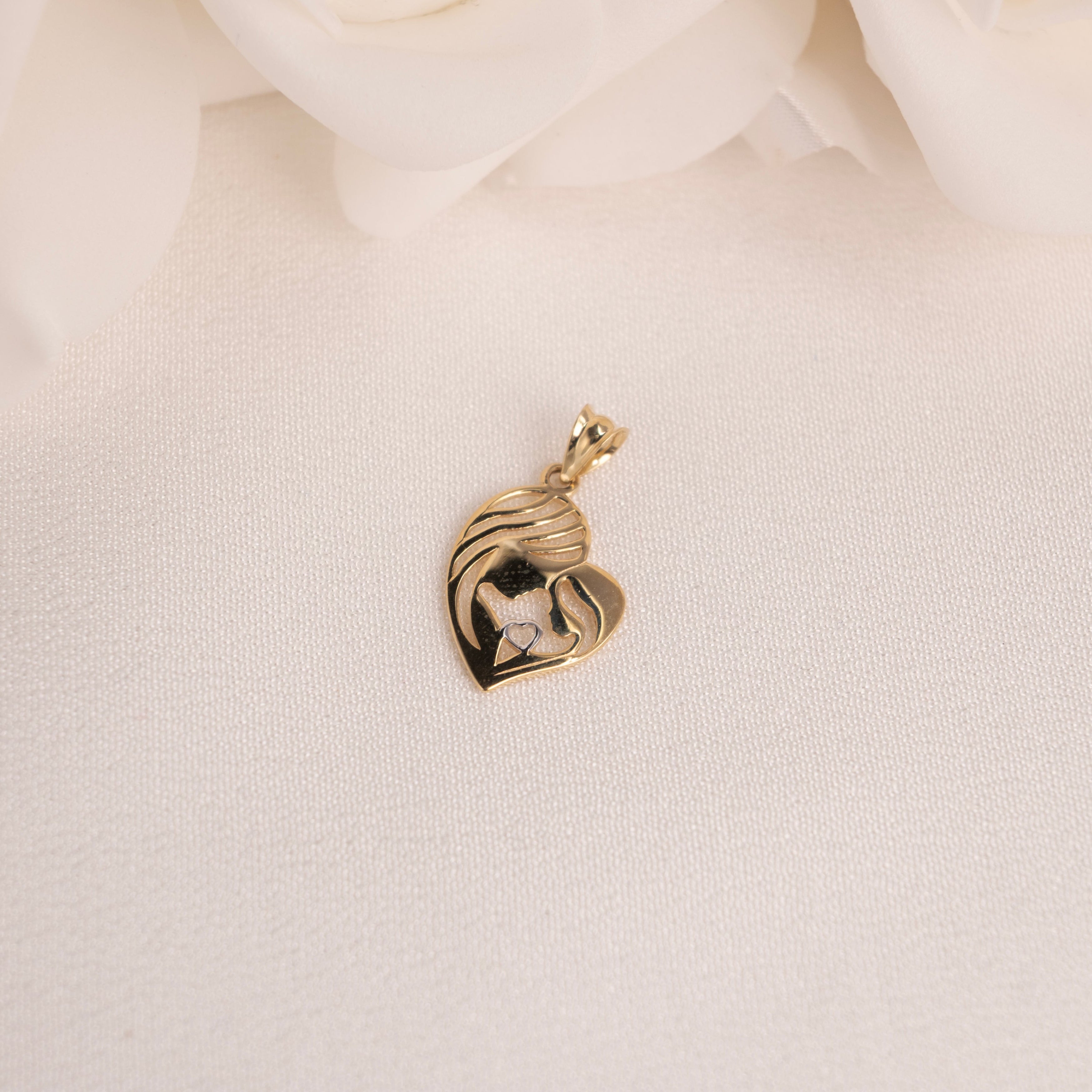 14k Mother and Baby Pendant