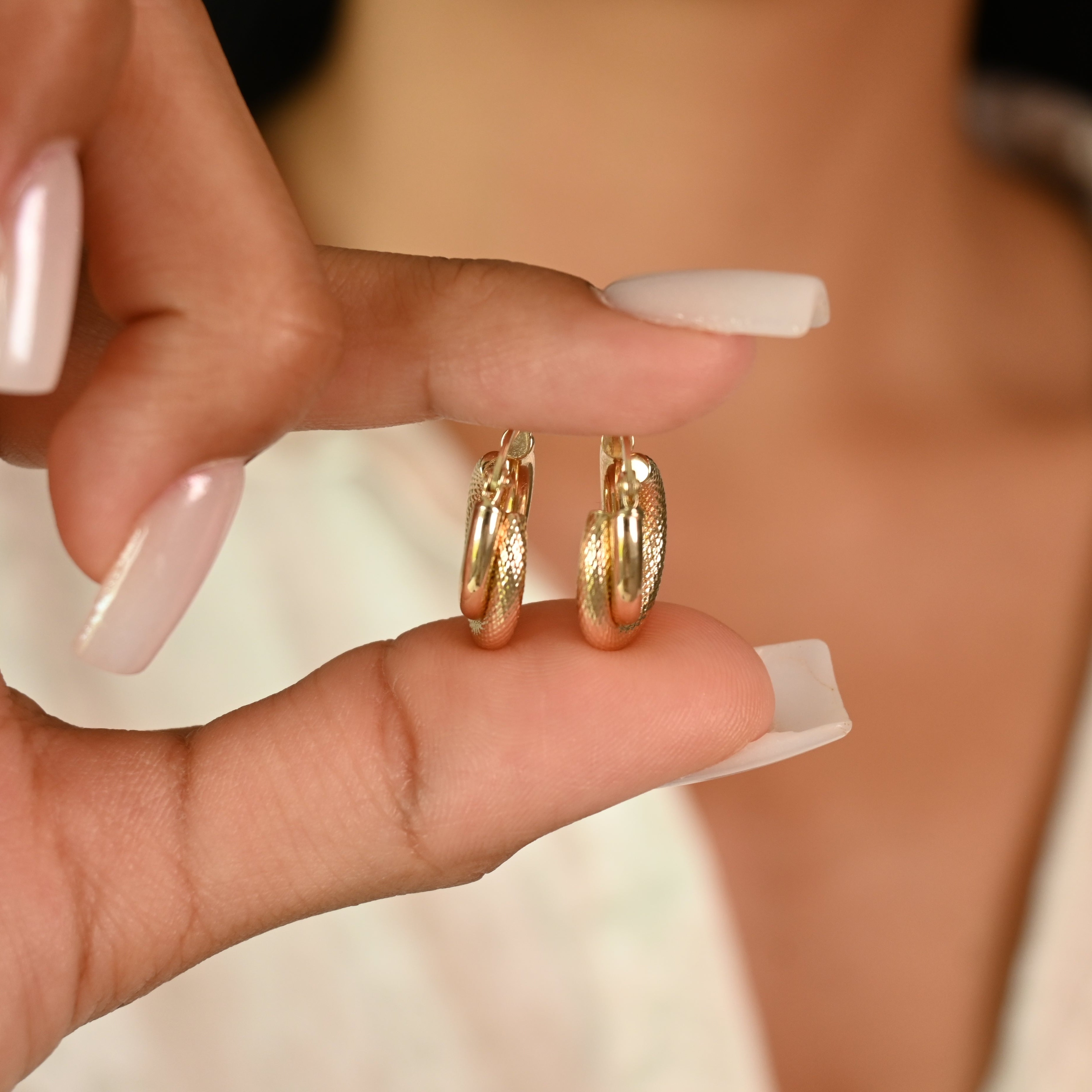 Aros dobles pequeños de 14k