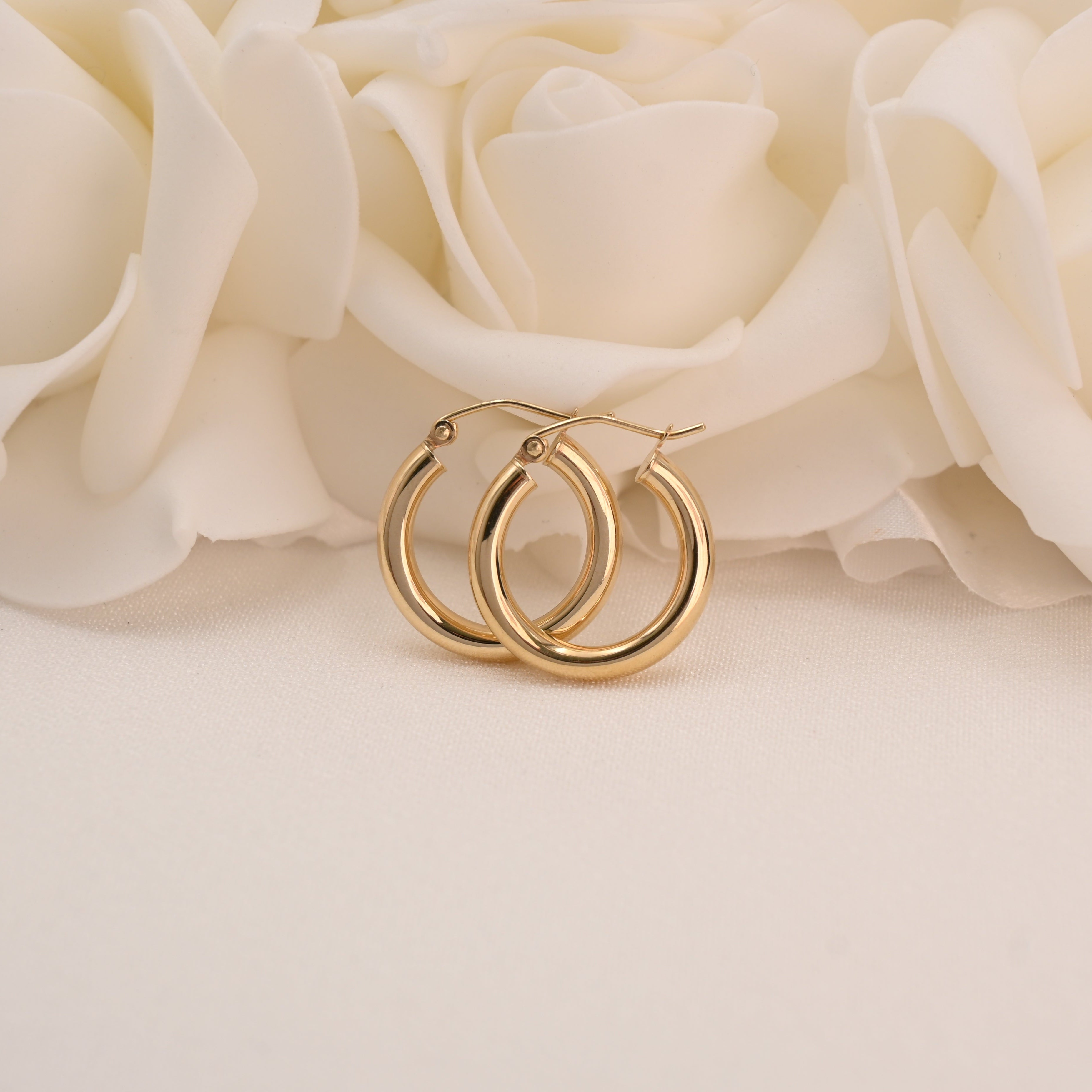 14k Classic Hoop Earrings - 3mm