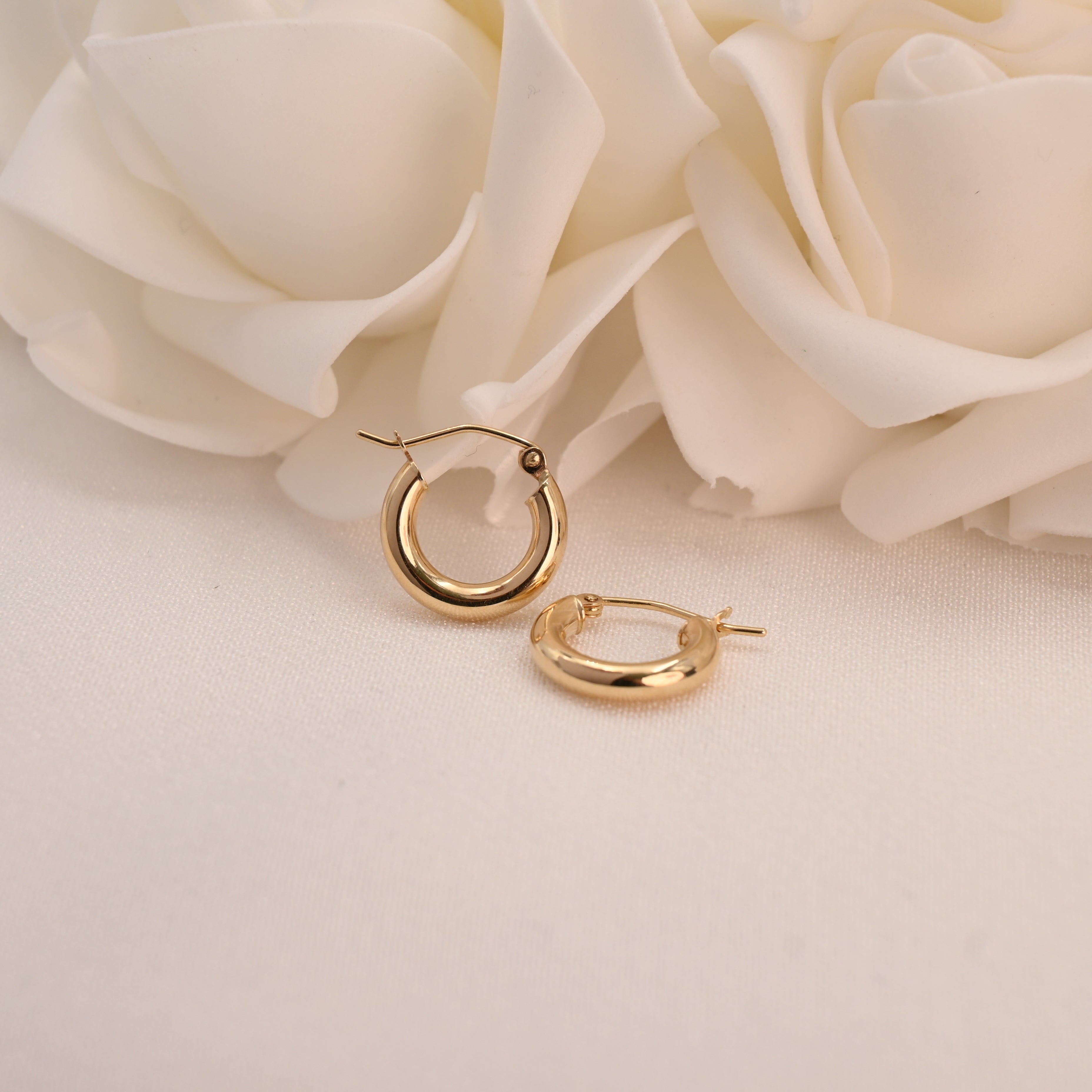 14k Classic Hoop Earrings - 3mm