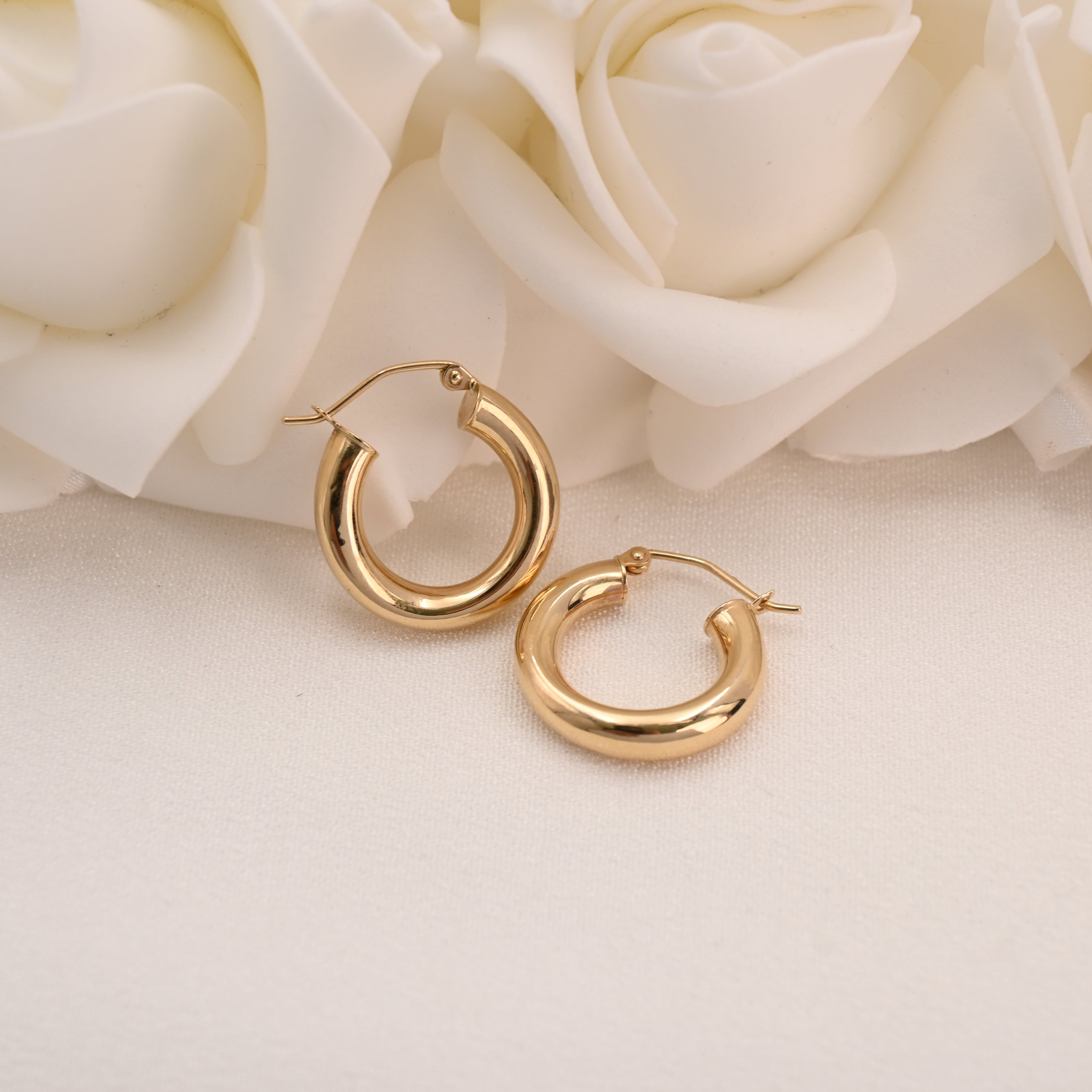 14k Classic Hoop Earrings - 3mm