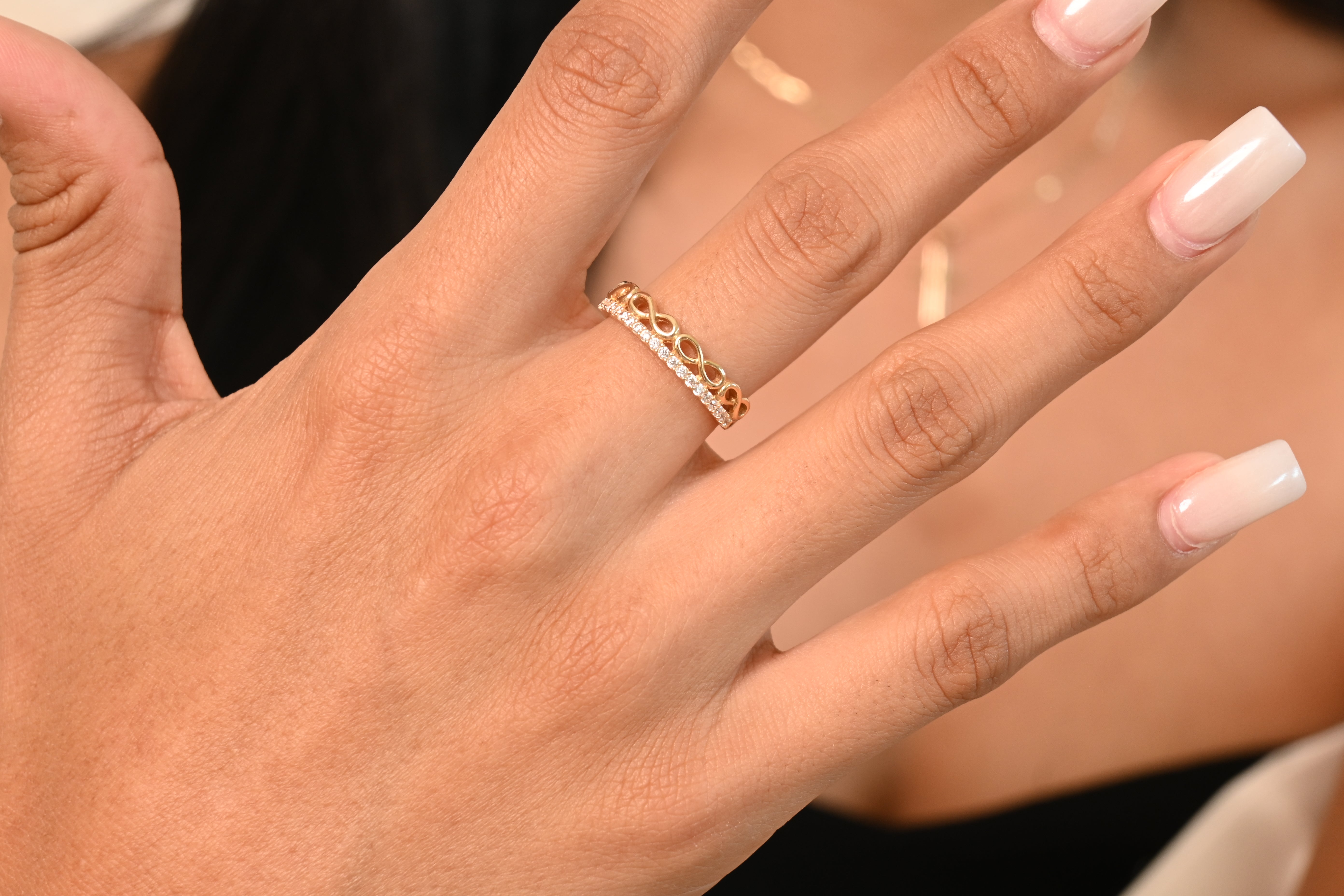14k Infinity CZ Ring
