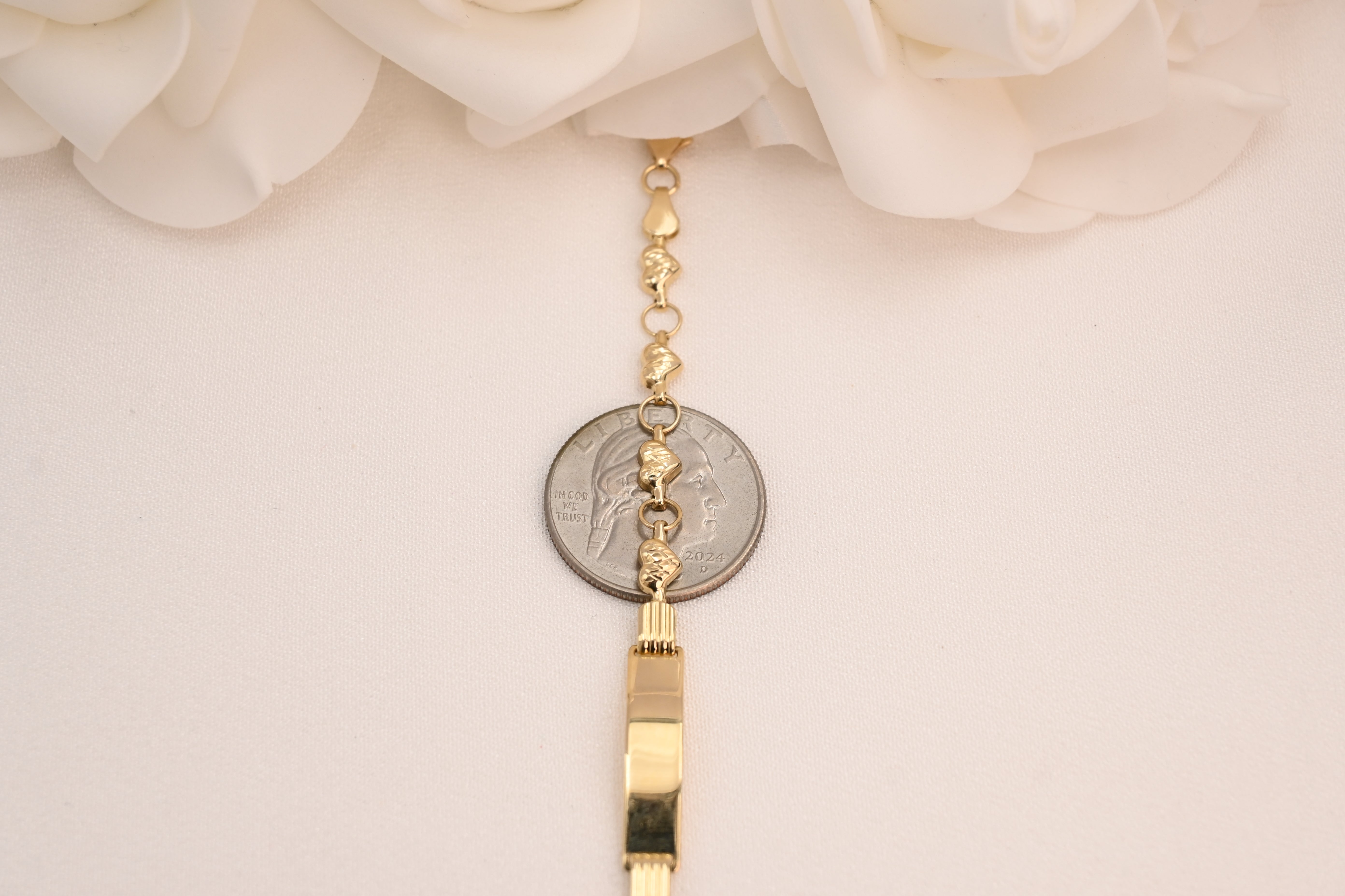 14k Baby Stampato Heart ID Bracelet
