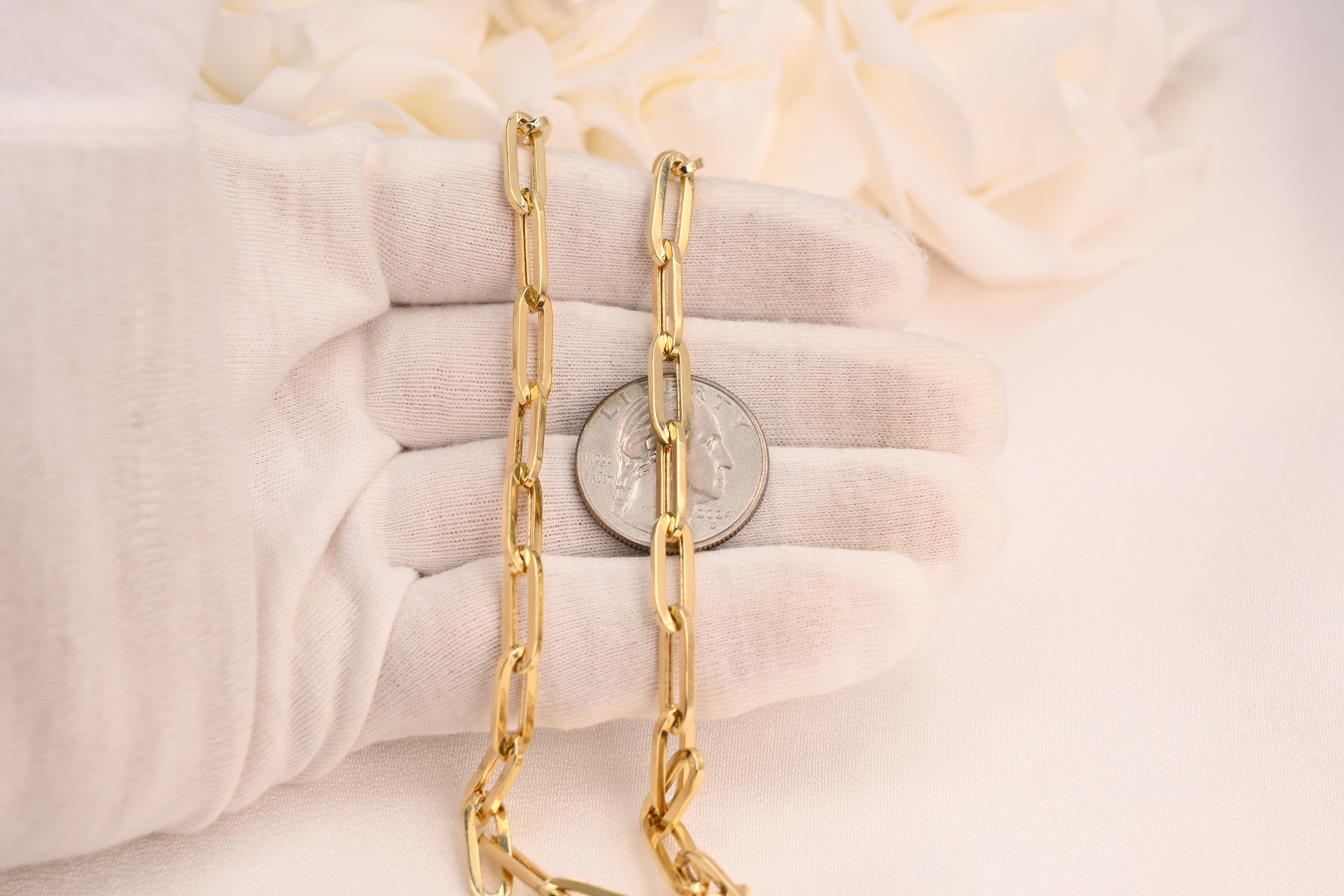 14K Bold 5.5MM Paperclip Necklace - 16"