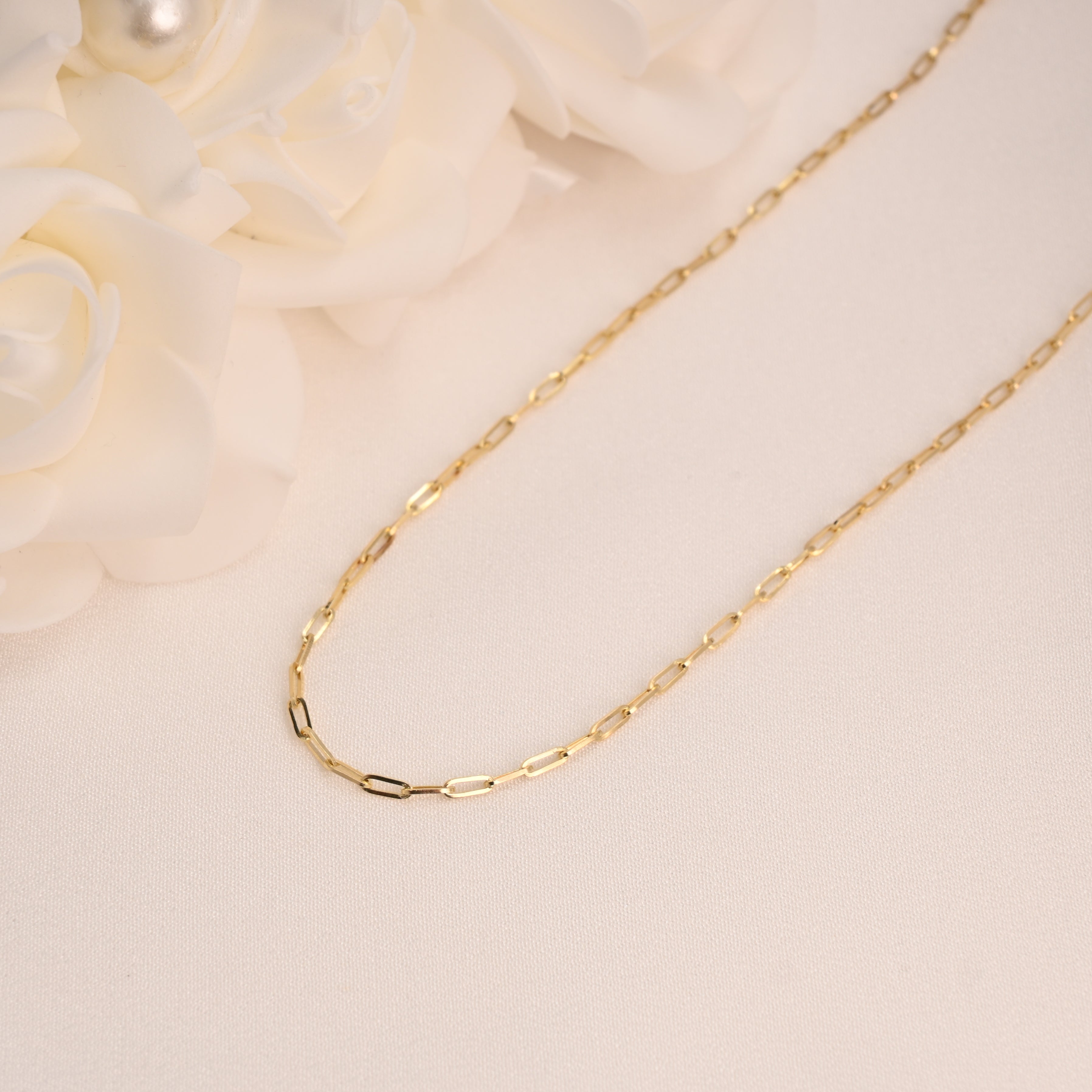 14k 2.3mm Paperclip Necklace