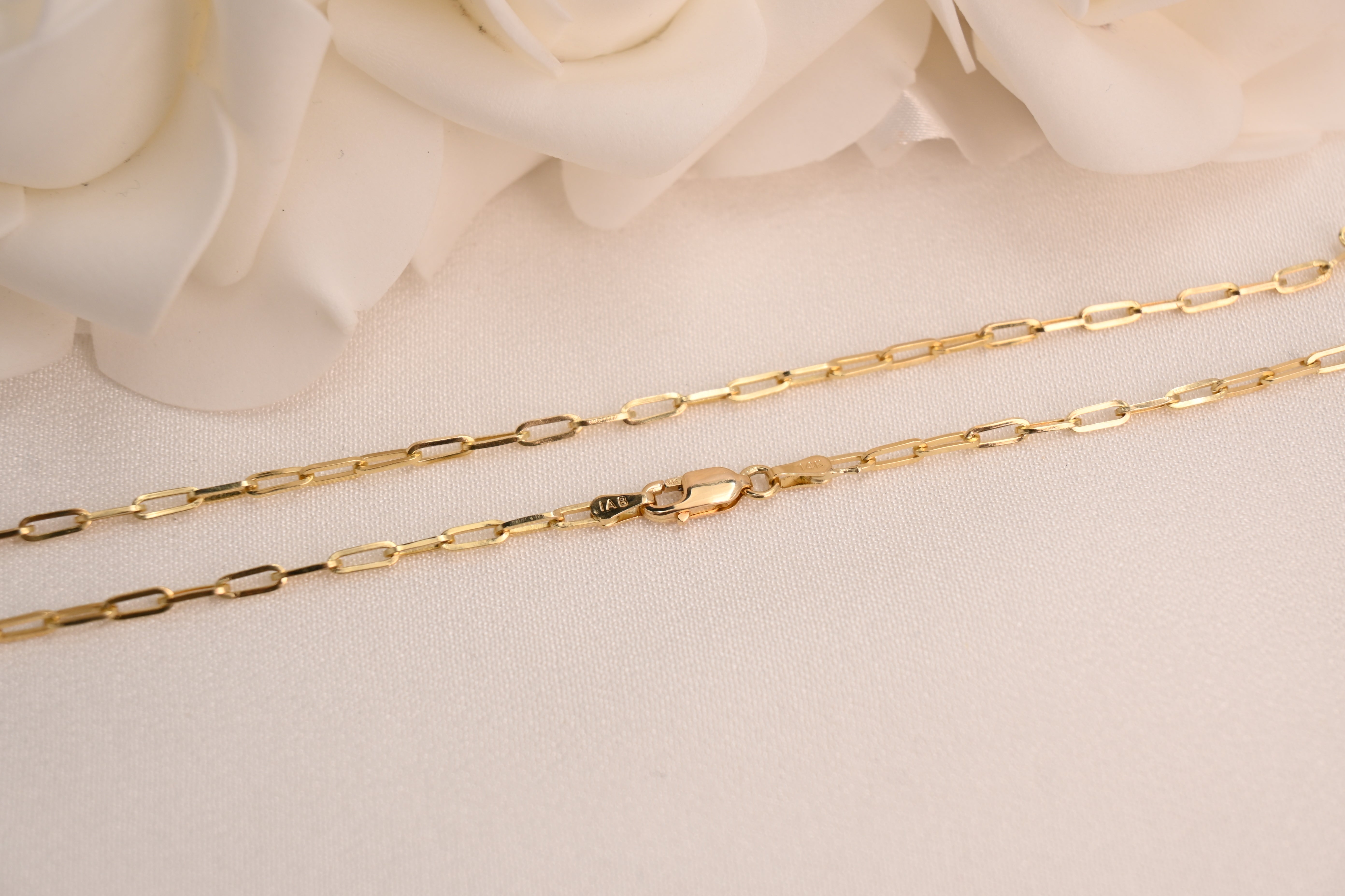 14k 2.3mm Paperclip Necklace