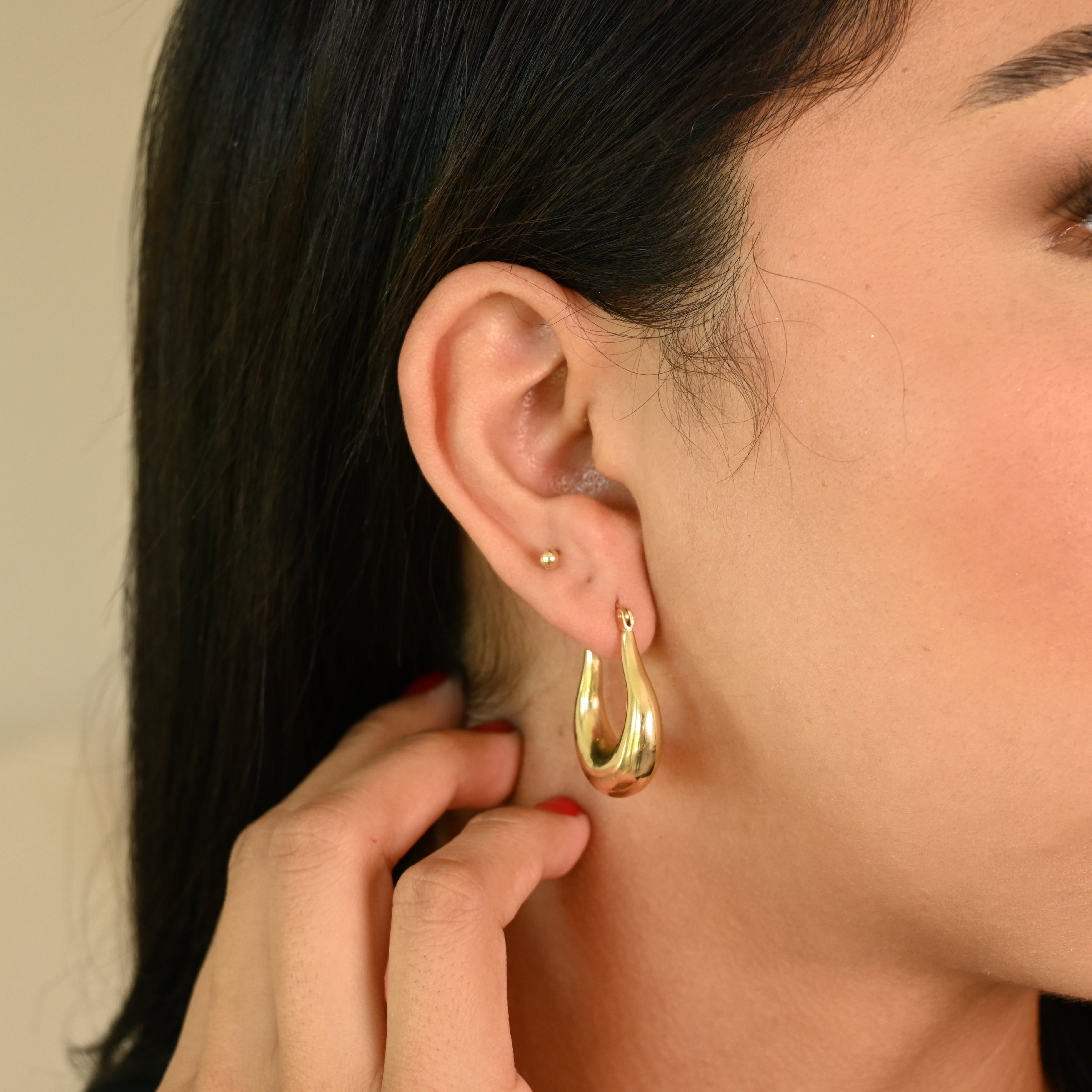 Aros colgantes gruesos de 14 k (8 mm)