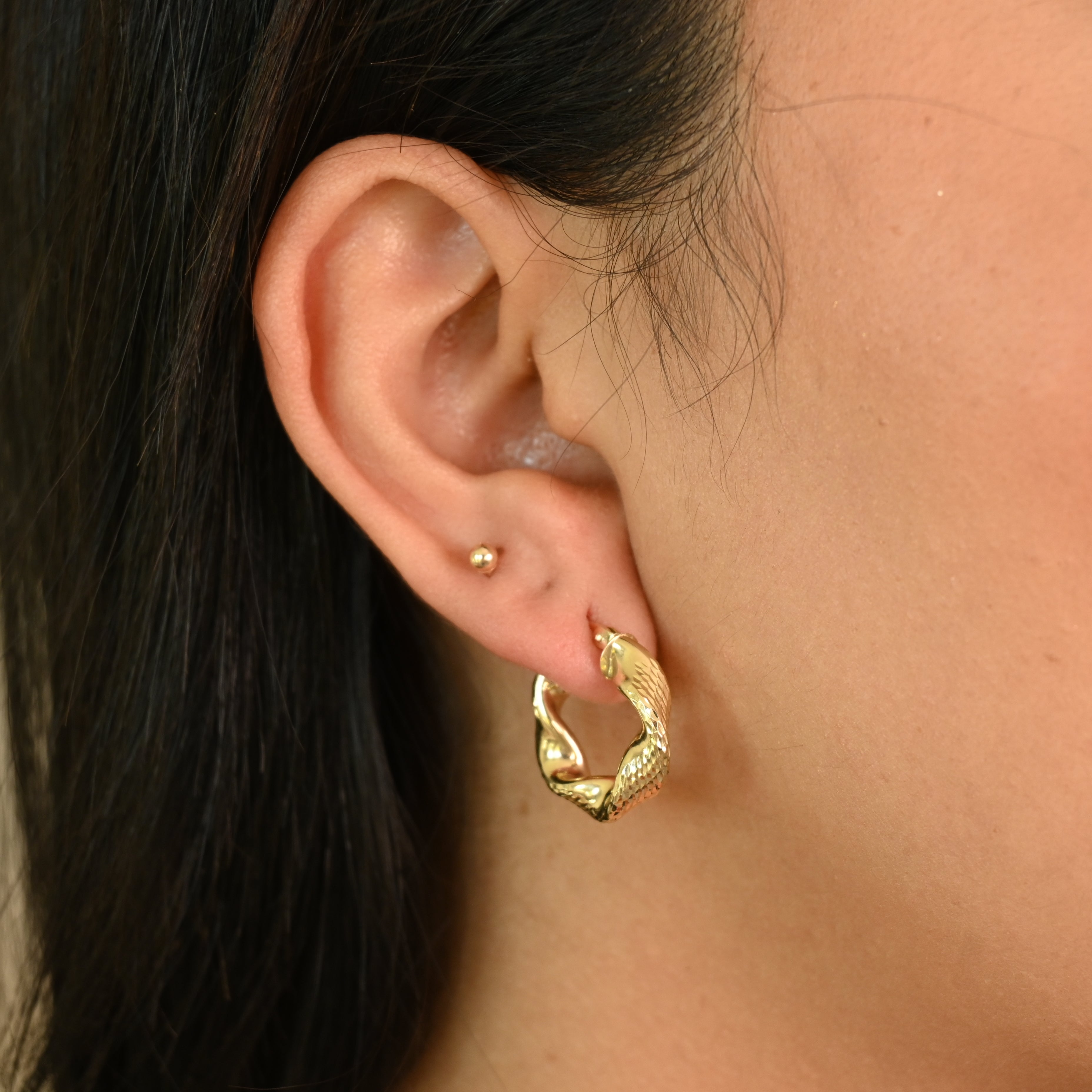 14k 4.8mm Twisted Hoop Earrings