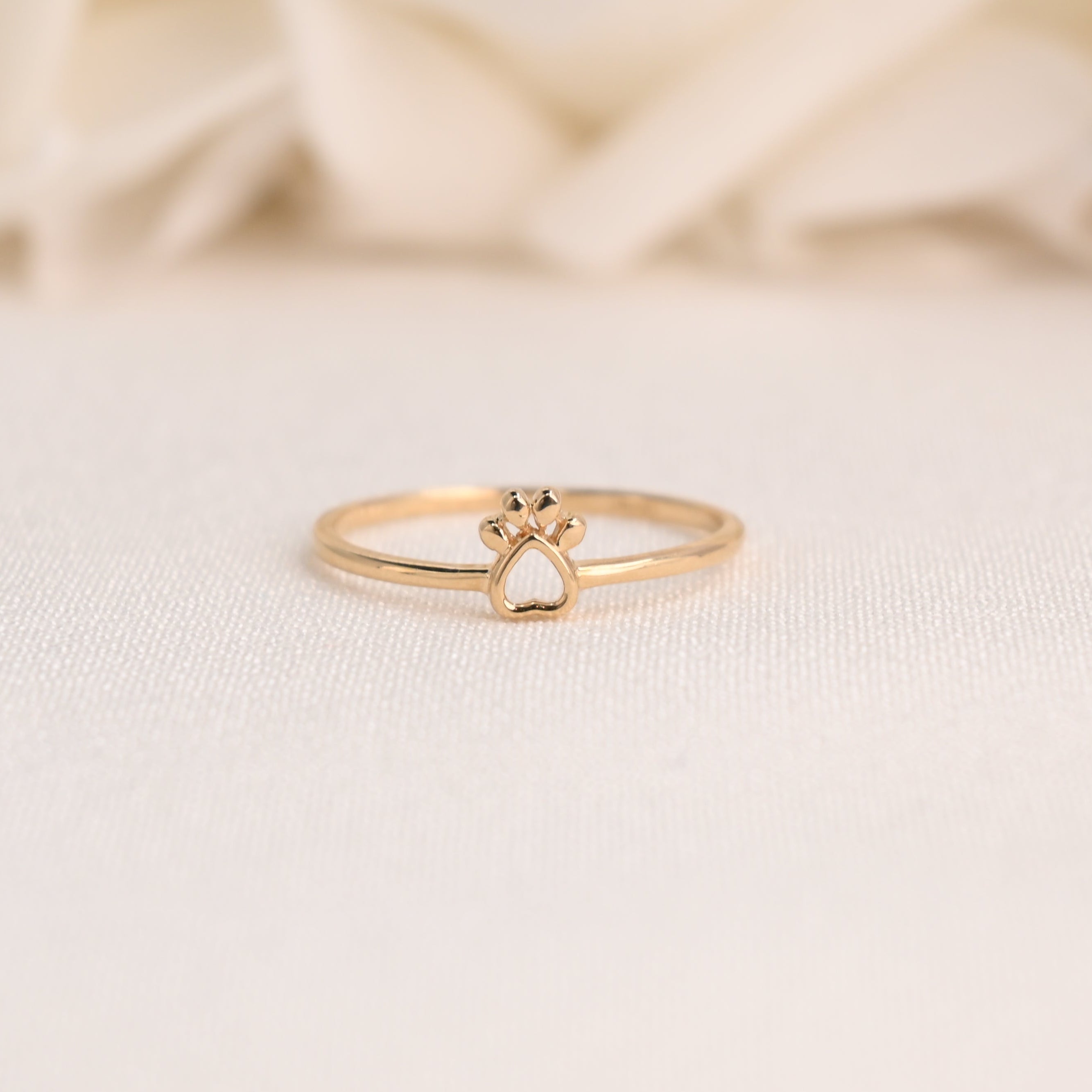 14k Paw Print Ring