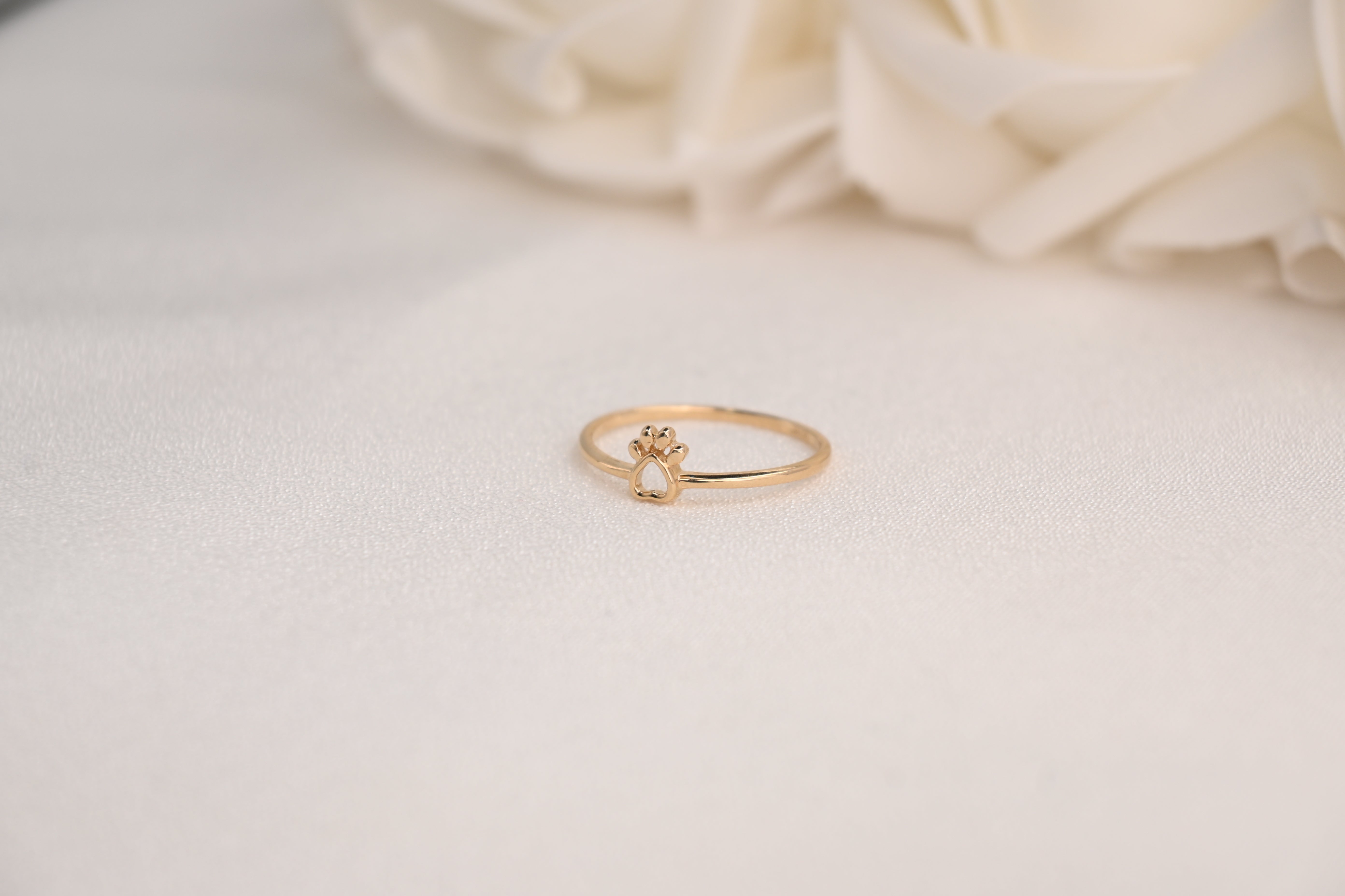 14k Paw Print Ring