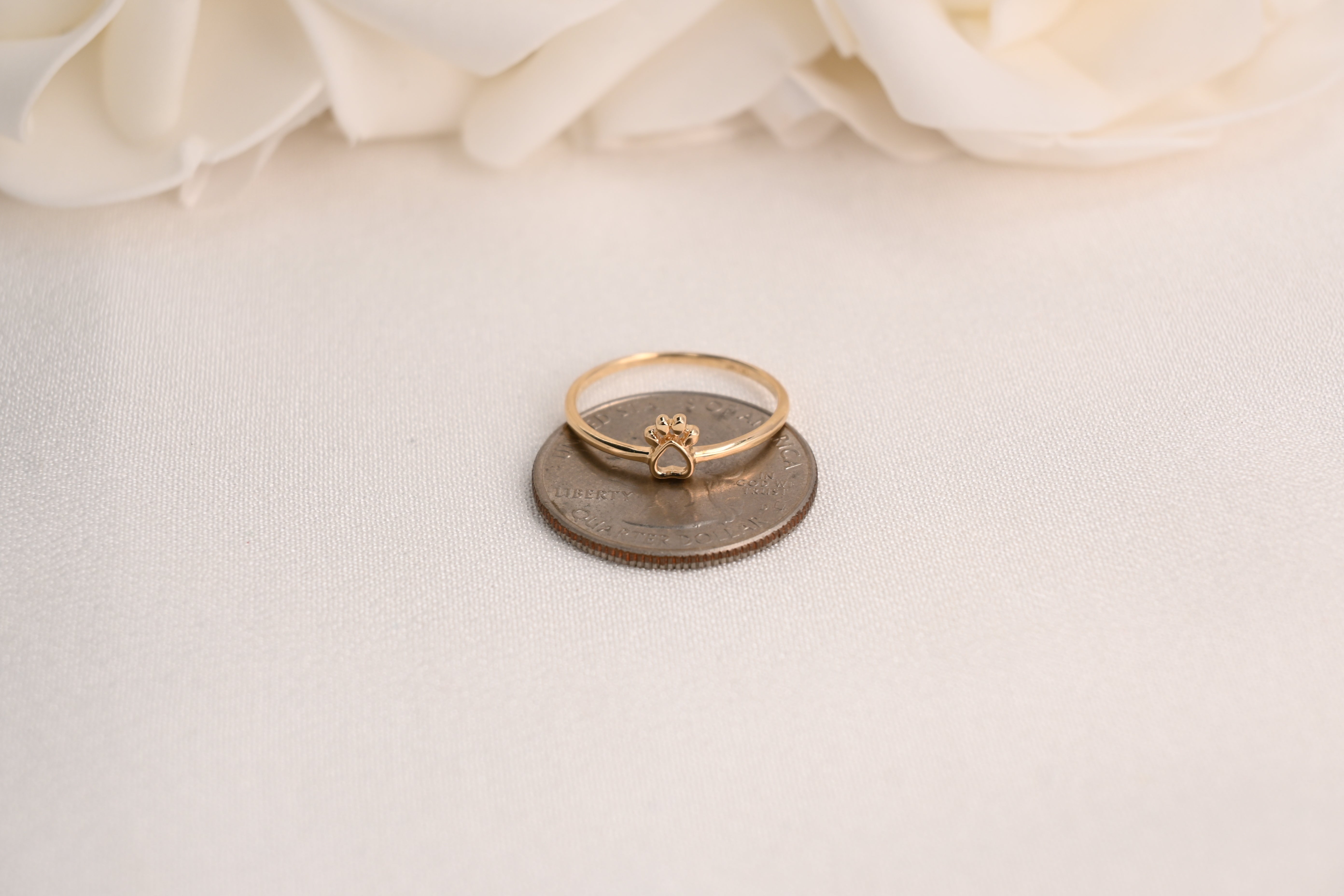 14k Paw Print Ring