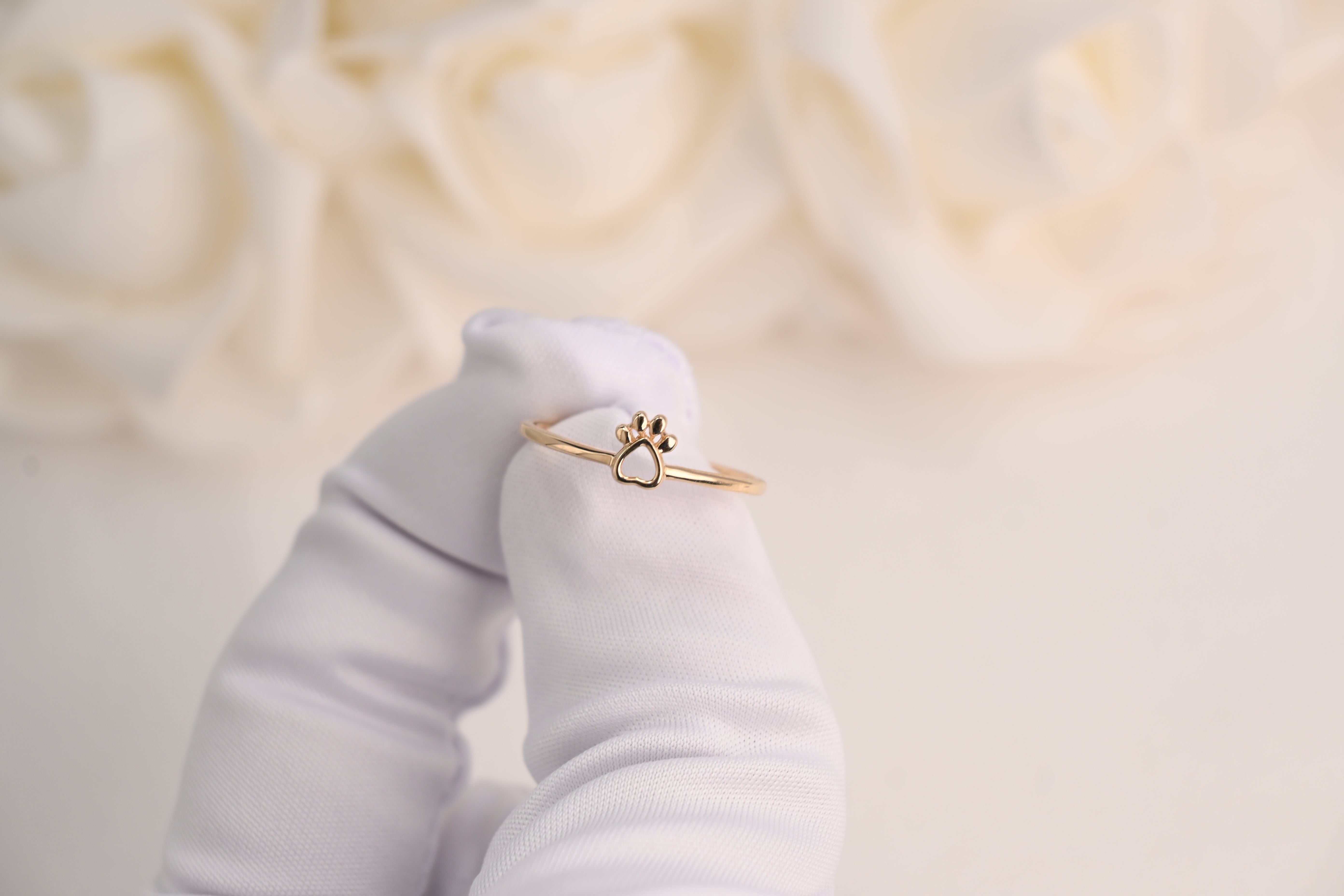 14k Paw Print Ring
