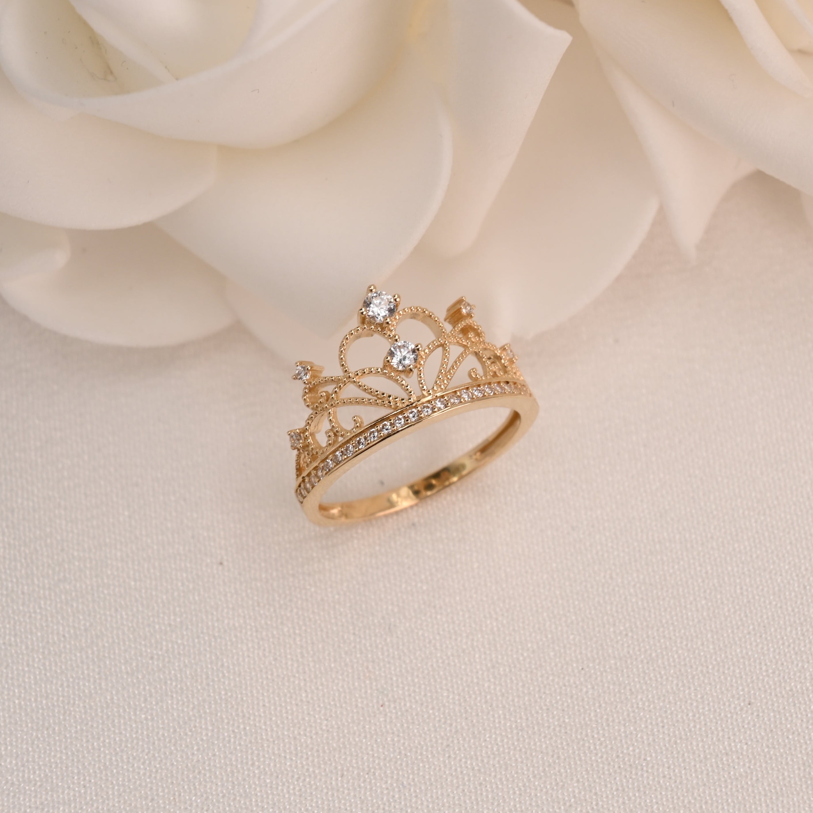 14k Filigree Crown Ring