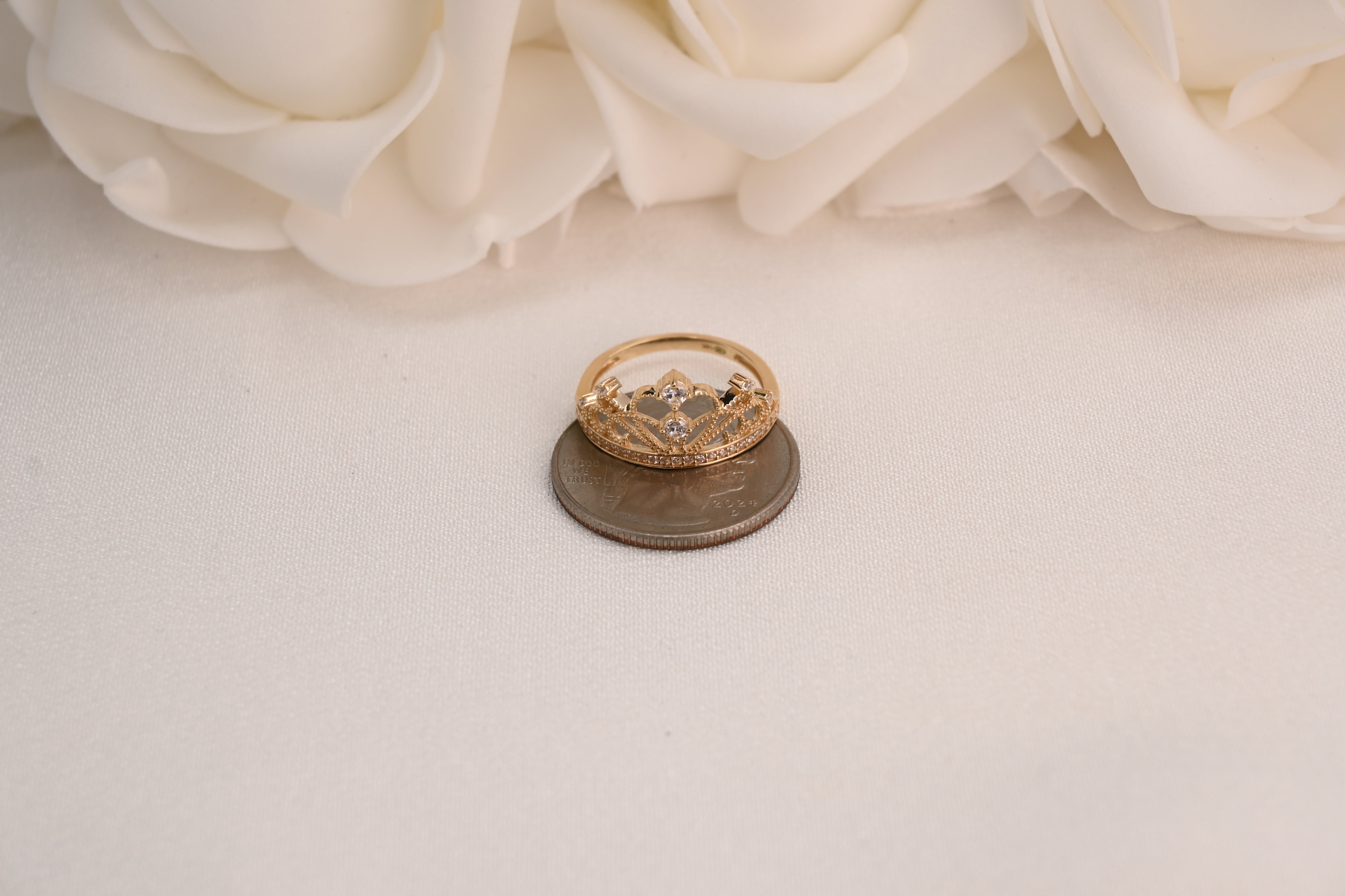 14k Filigree Crown Ring