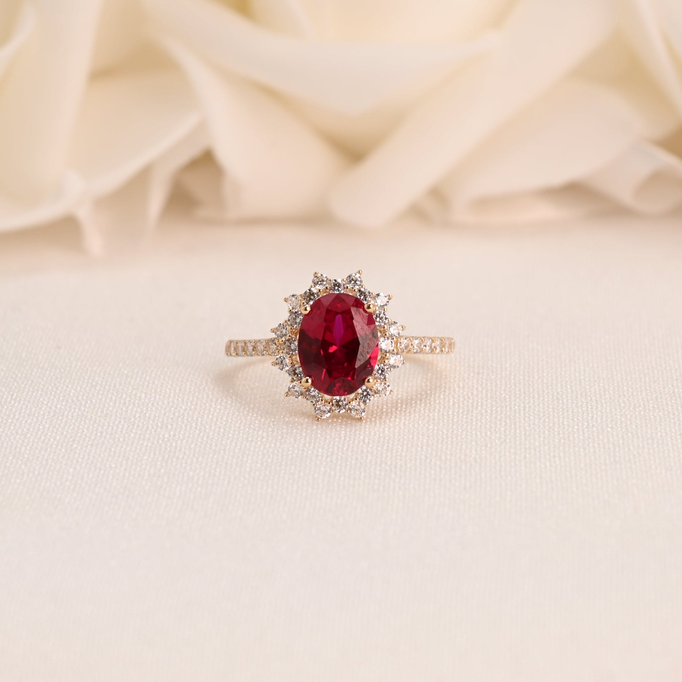 Ruby Dust Ring 14k Sunburst Ruby Ring – Briza Fine Jewelry