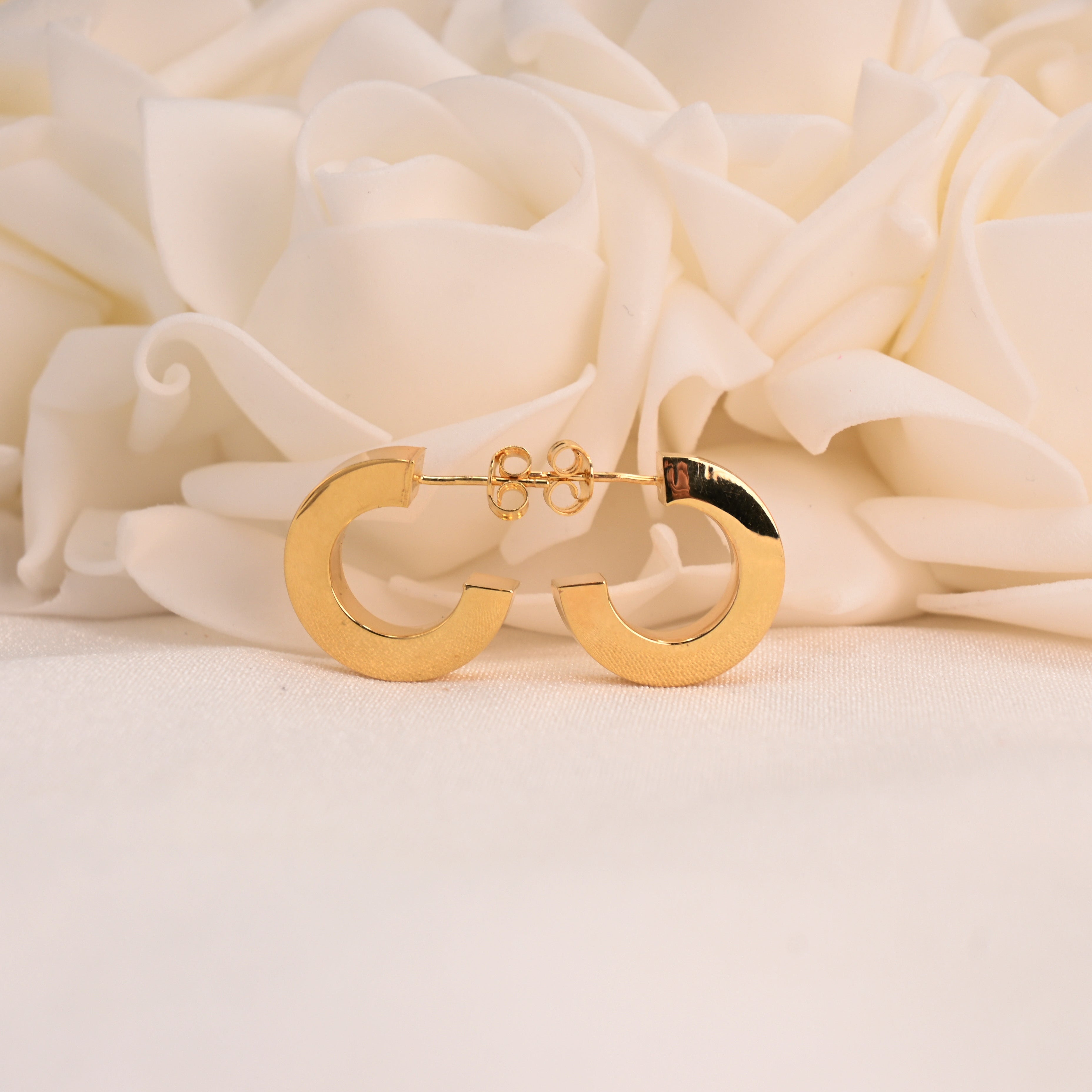 14k Polished Earrings - C hoops