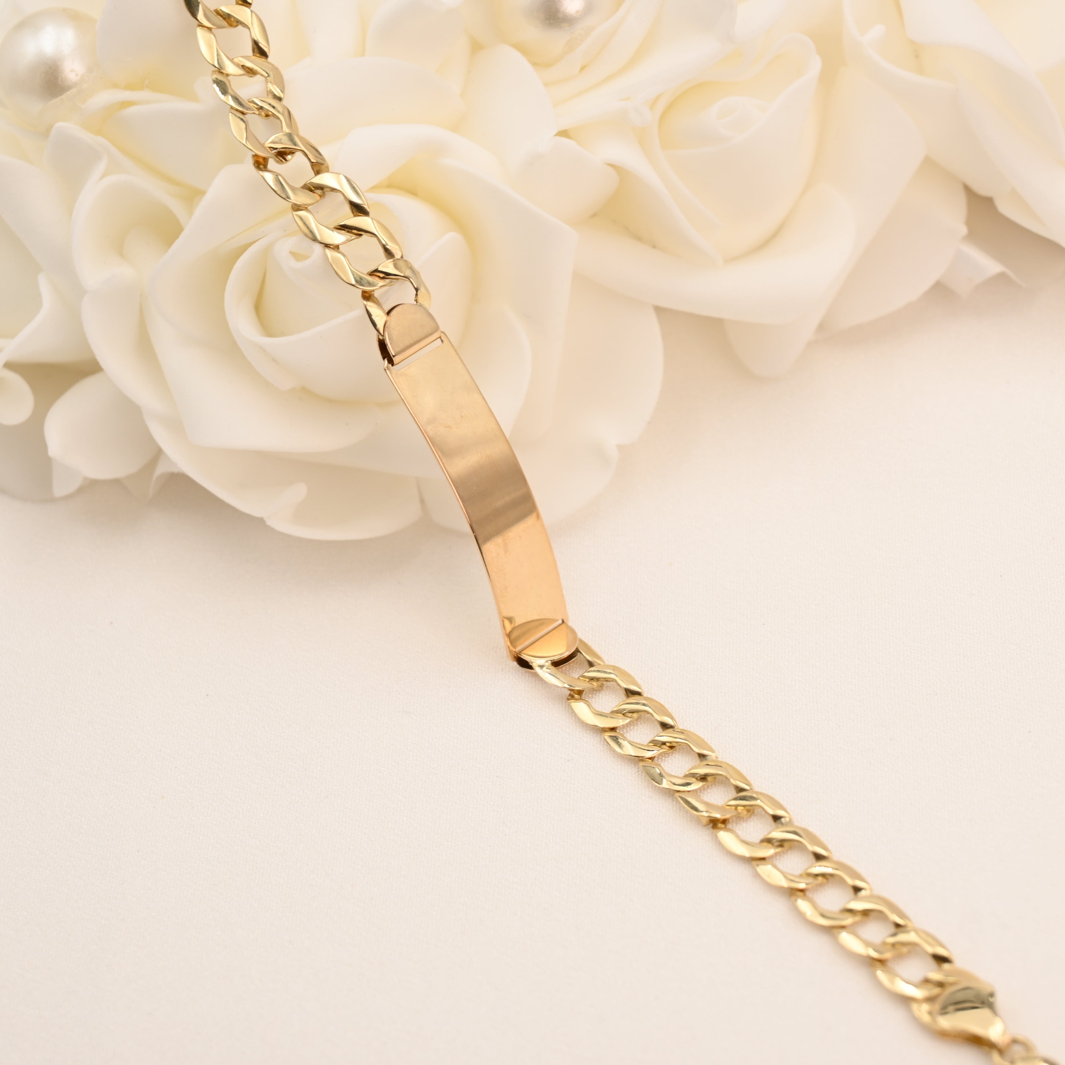 14k Cuban ID Men Bracelet 8.7mm