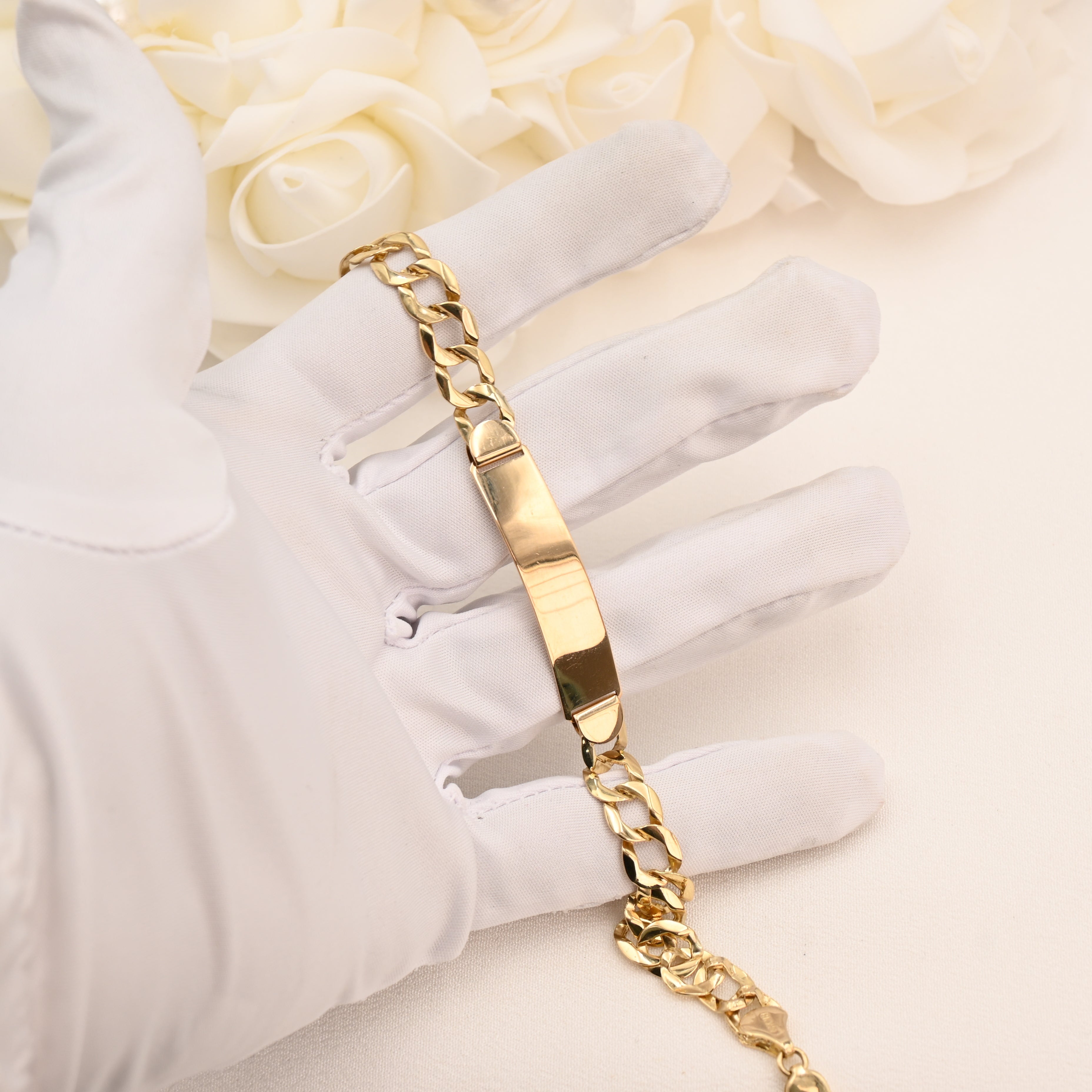 14k Cuban ID Men Bracelet 8.7mm