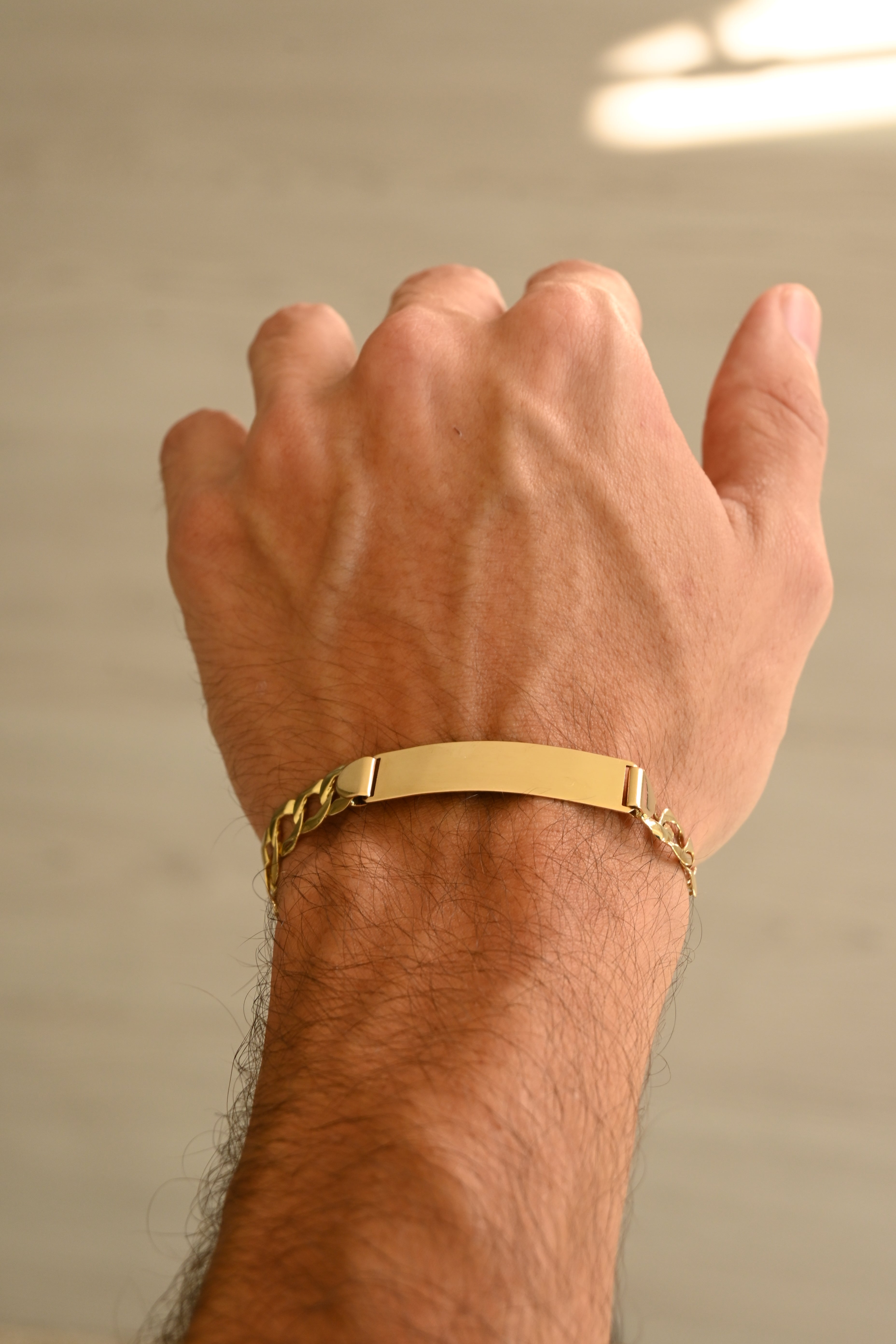 14k Cuban ID Men Bracelet 8.7mm