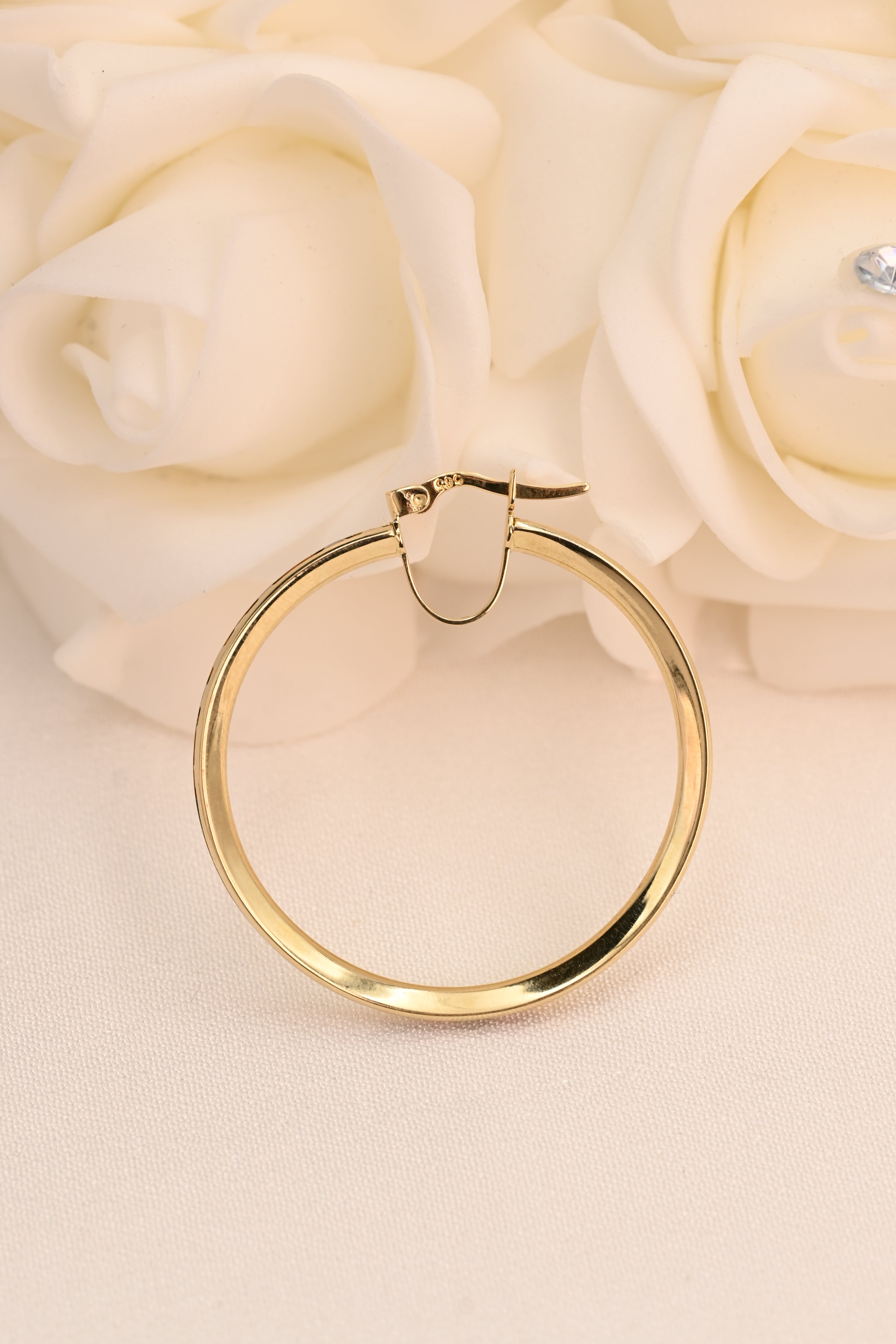 14k Rainbow Baguette Hoop Earrings