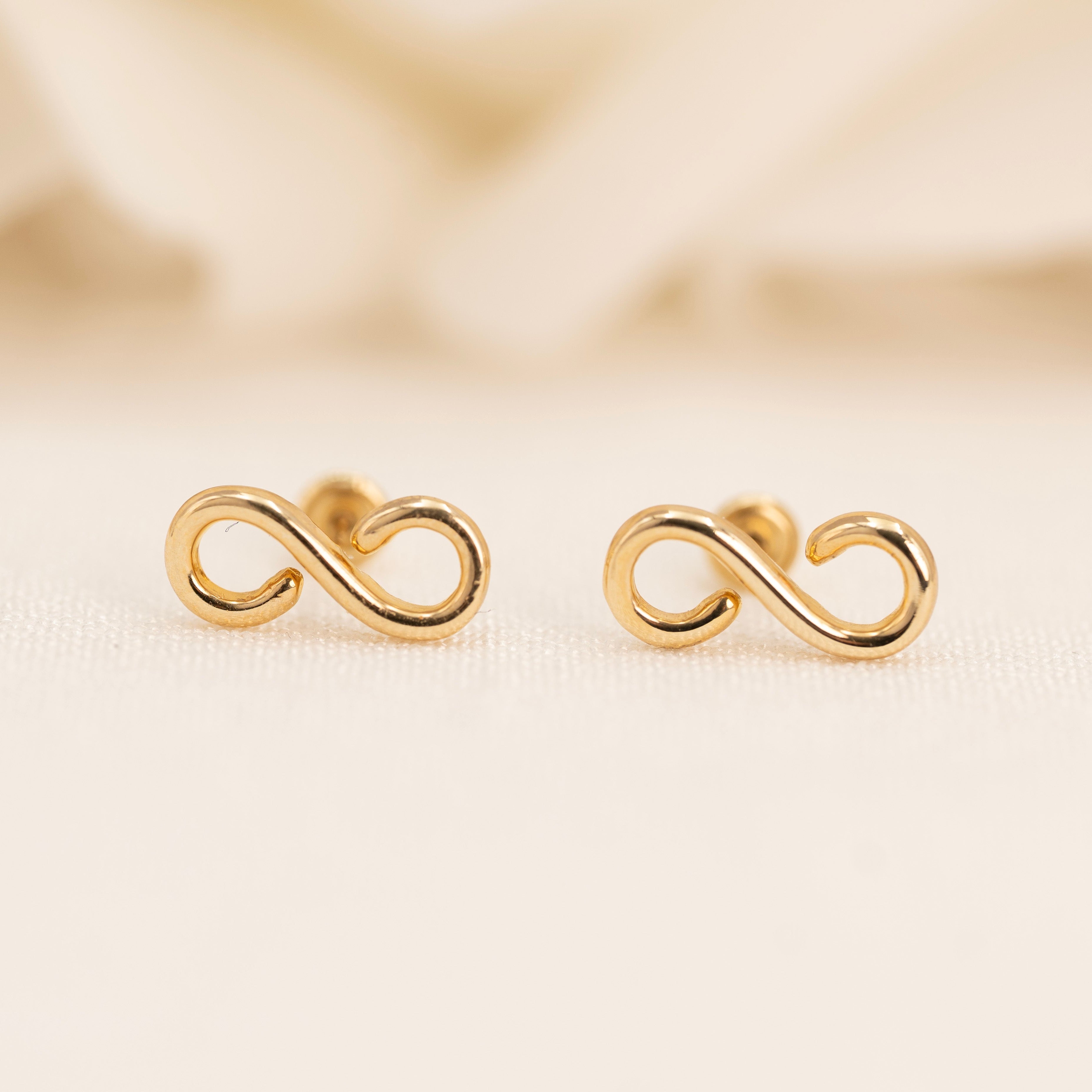14k Infinite Stud Earrings