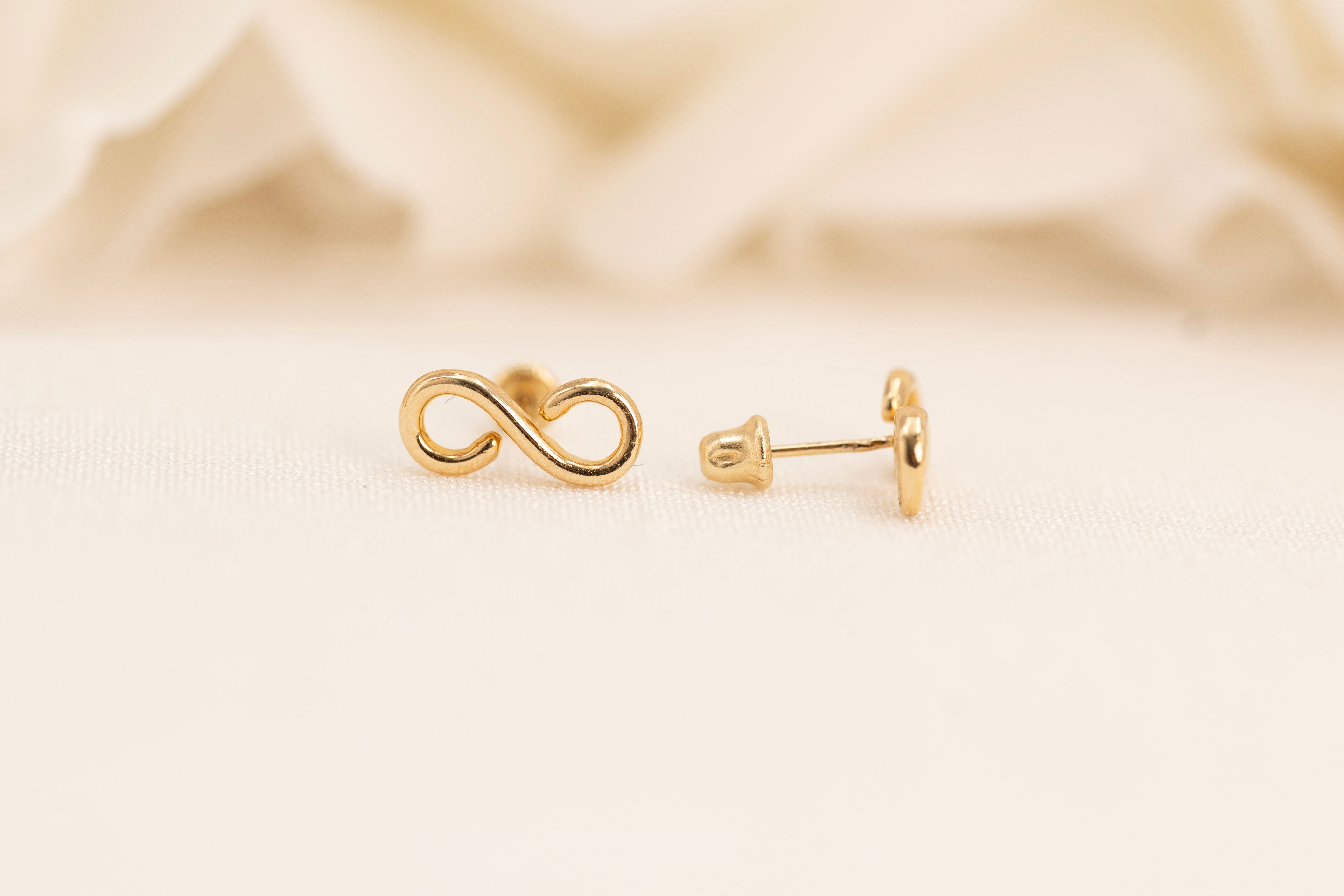 14k Infinite Stud Earrings