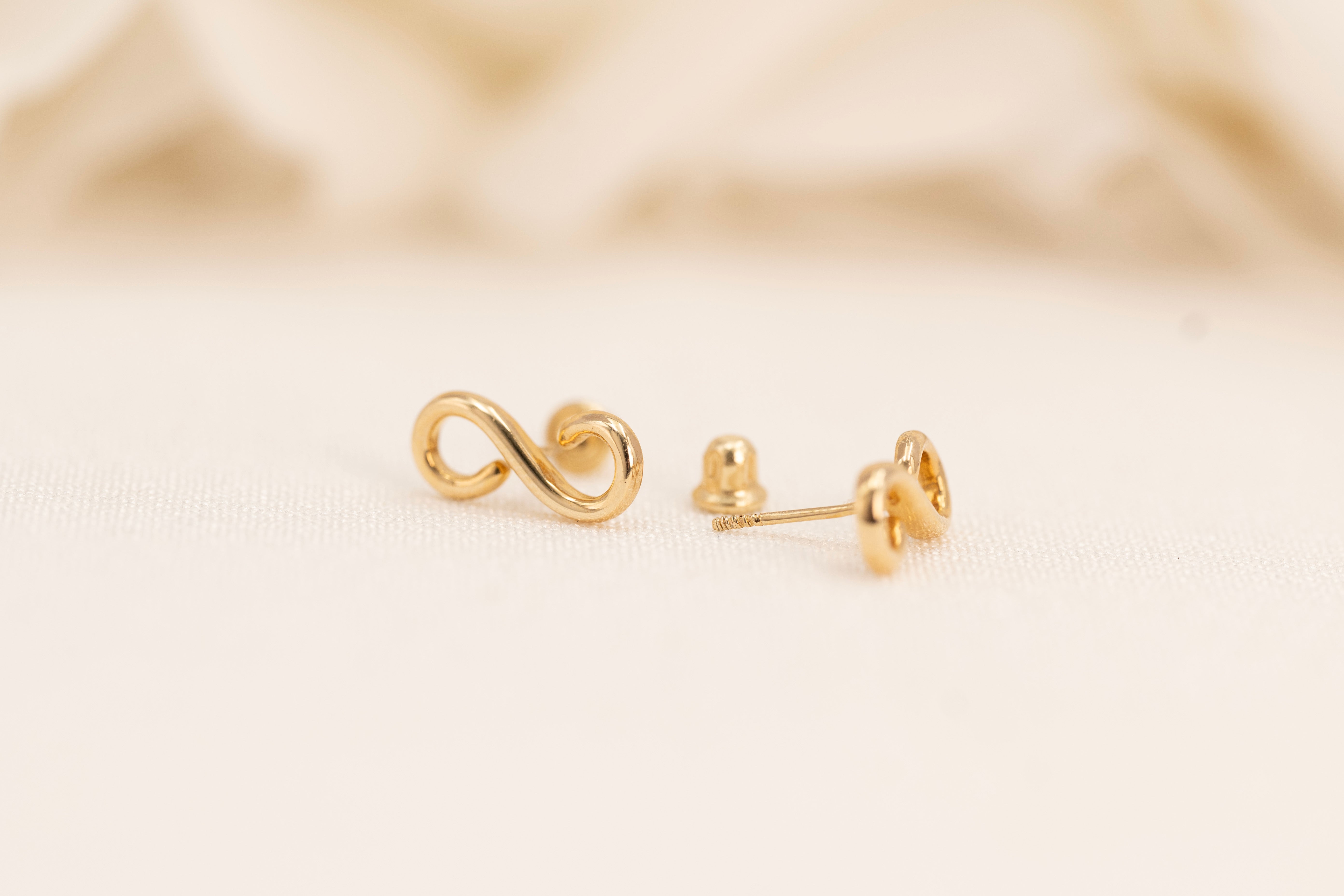 14k Infinite Stud Earrings