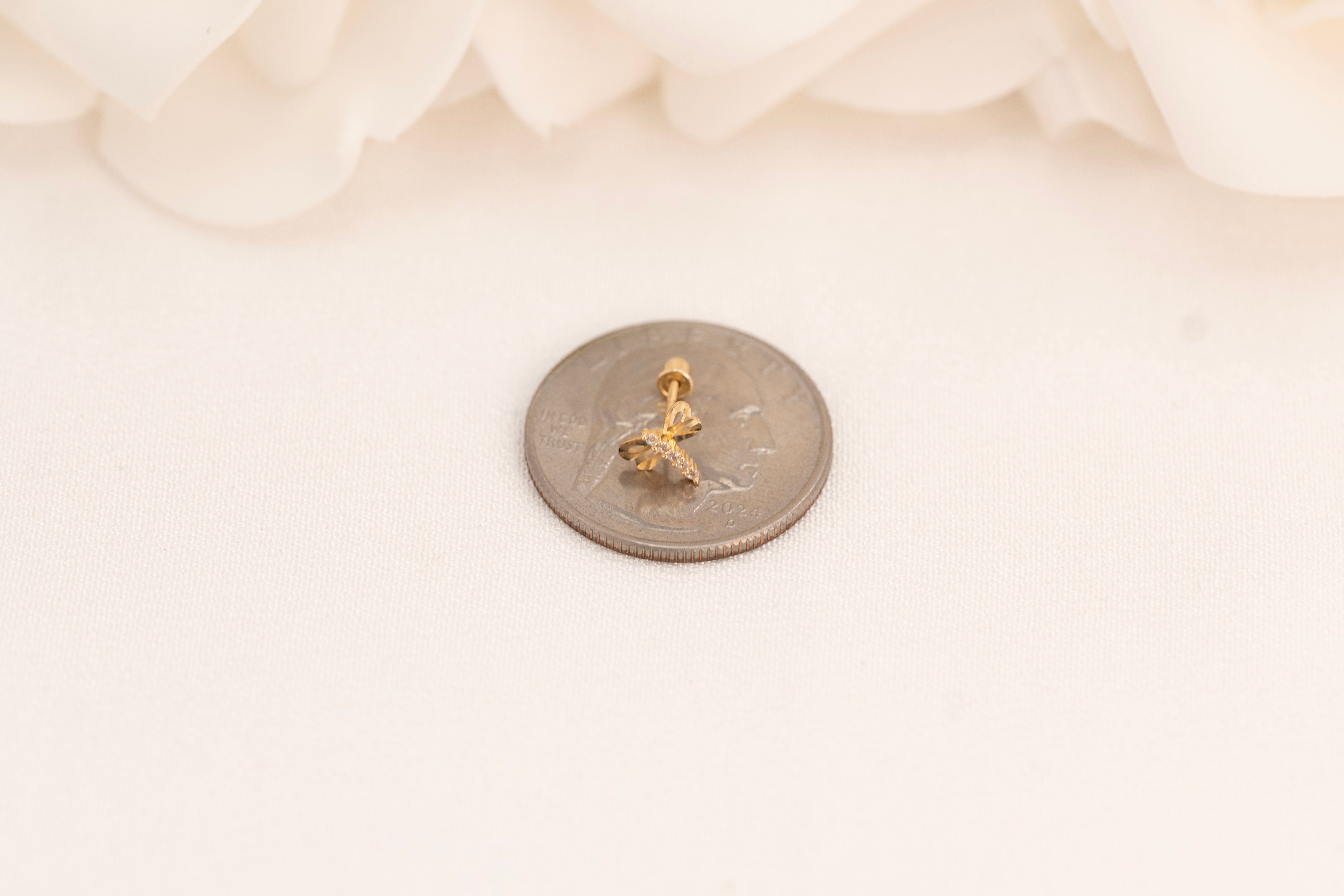 14k Dragonfly Earrings