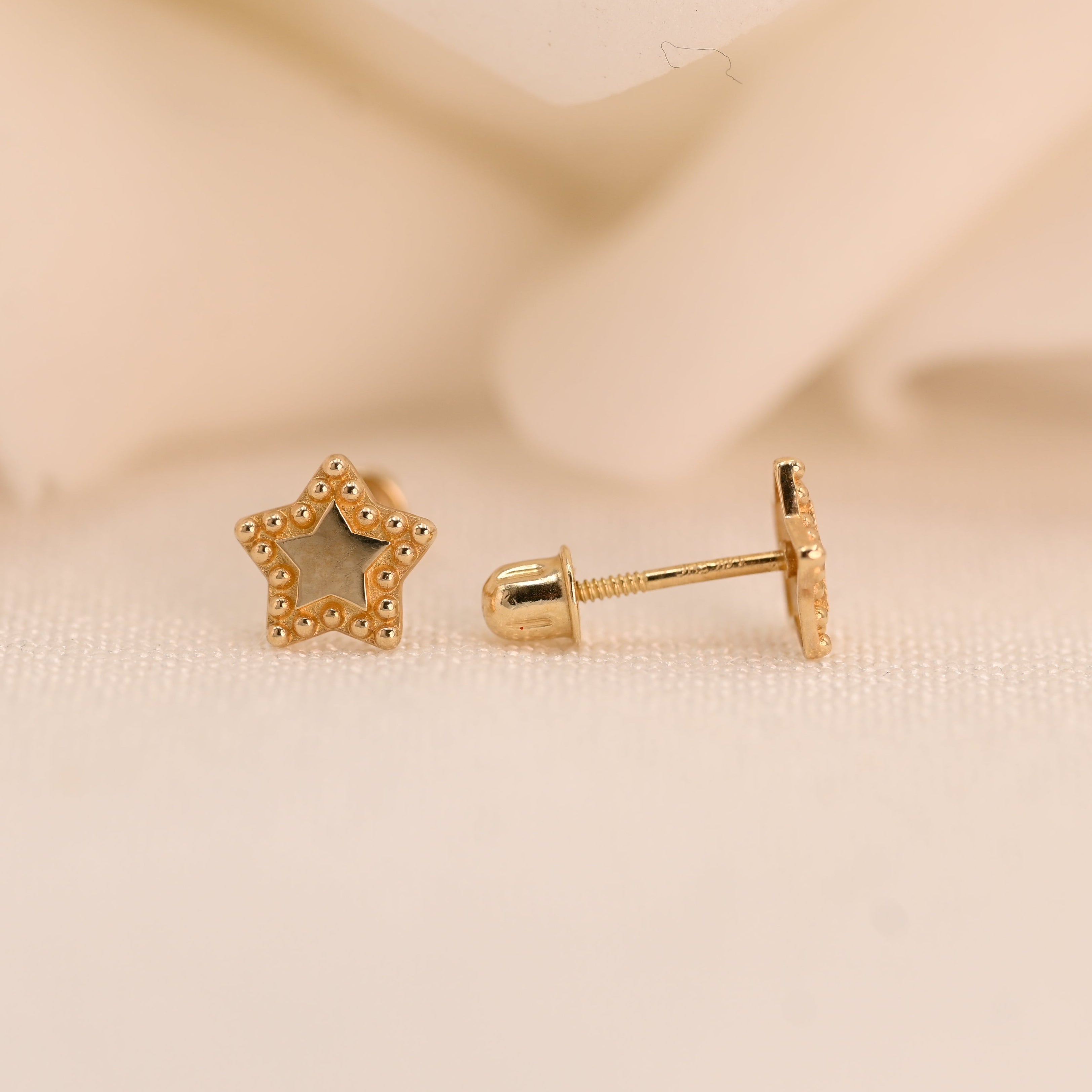 Beaded Star Outline Stud Earrings