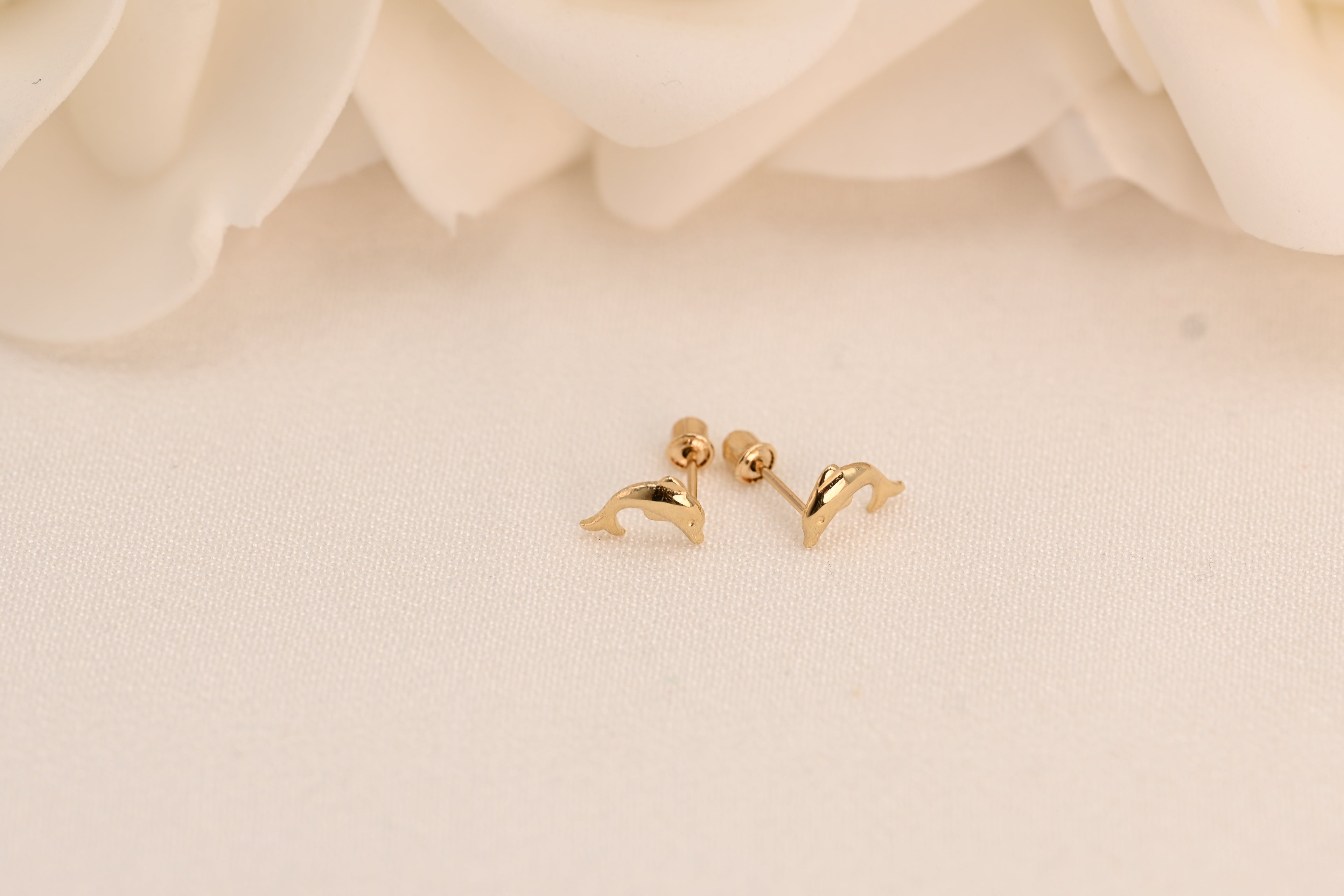 14k Dolphin Stud Earrings