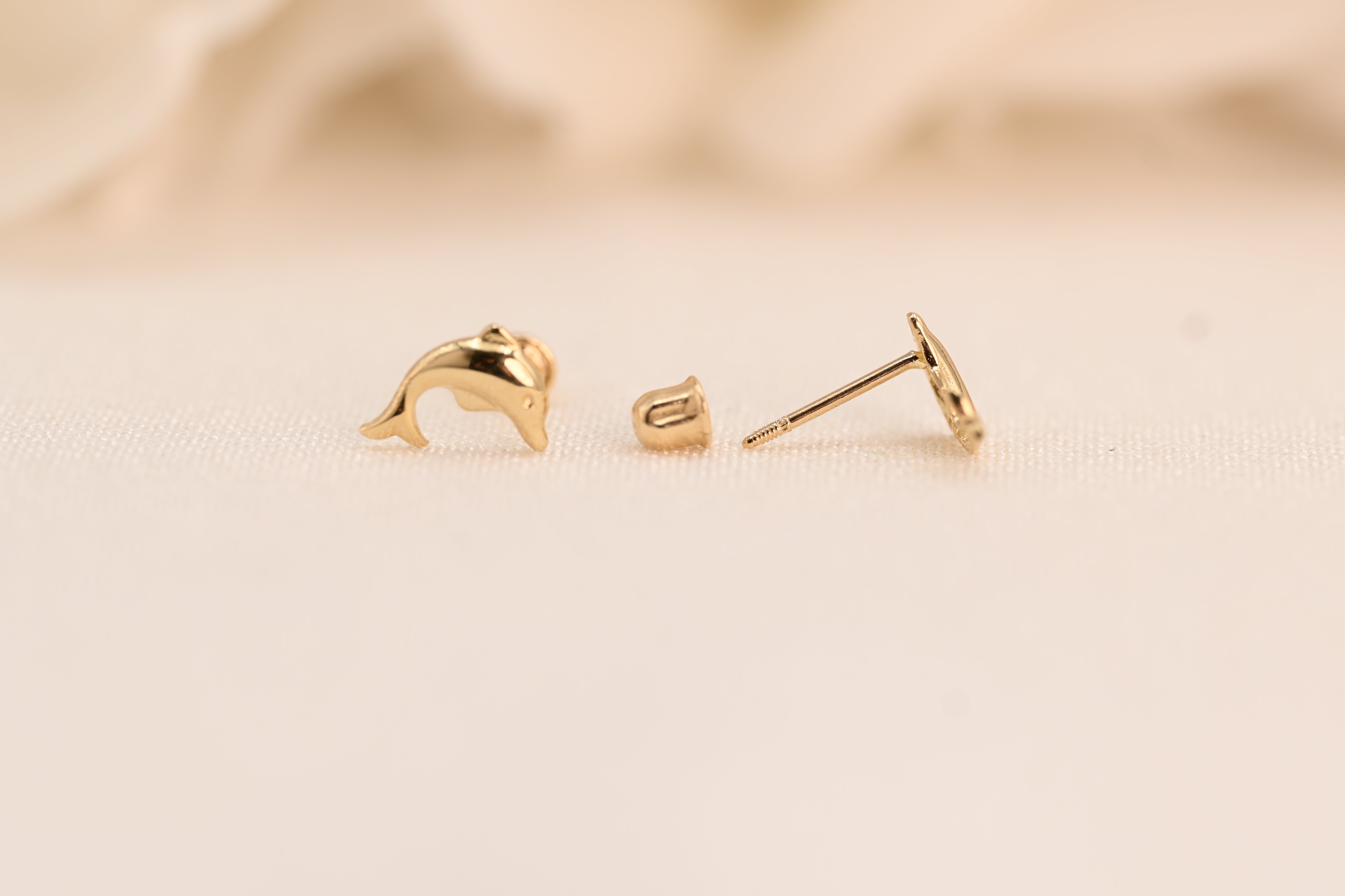 14k Dolphin Stud Earrings