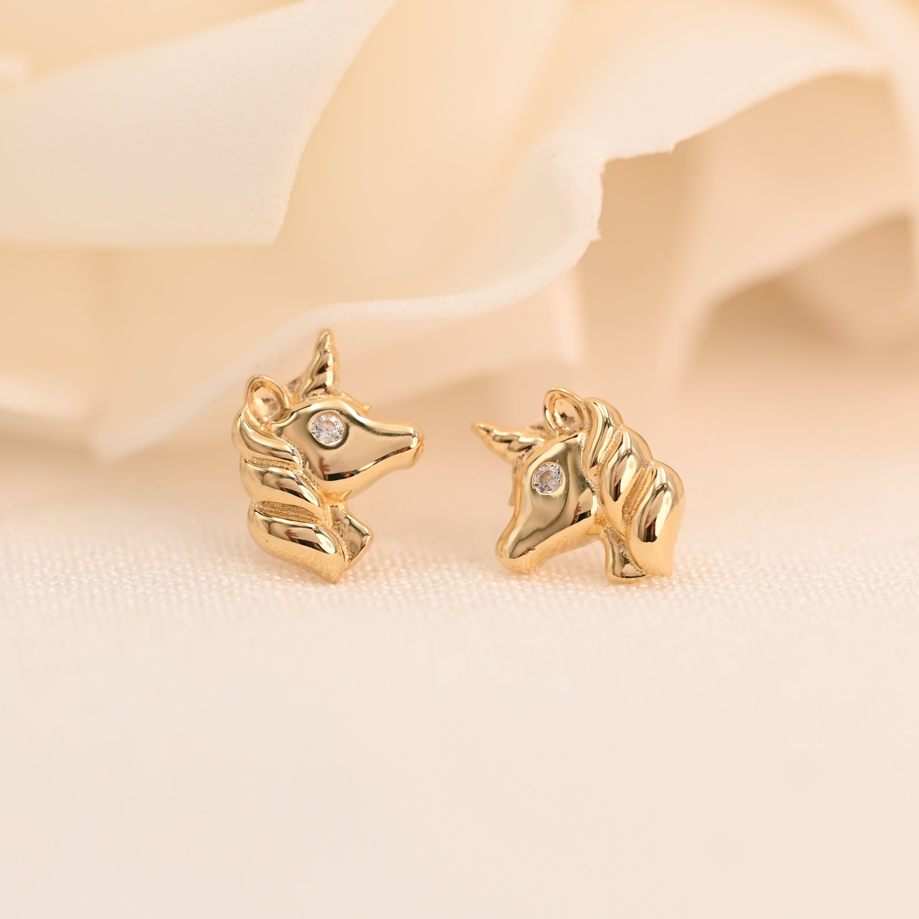 14k Unicorn Earrings