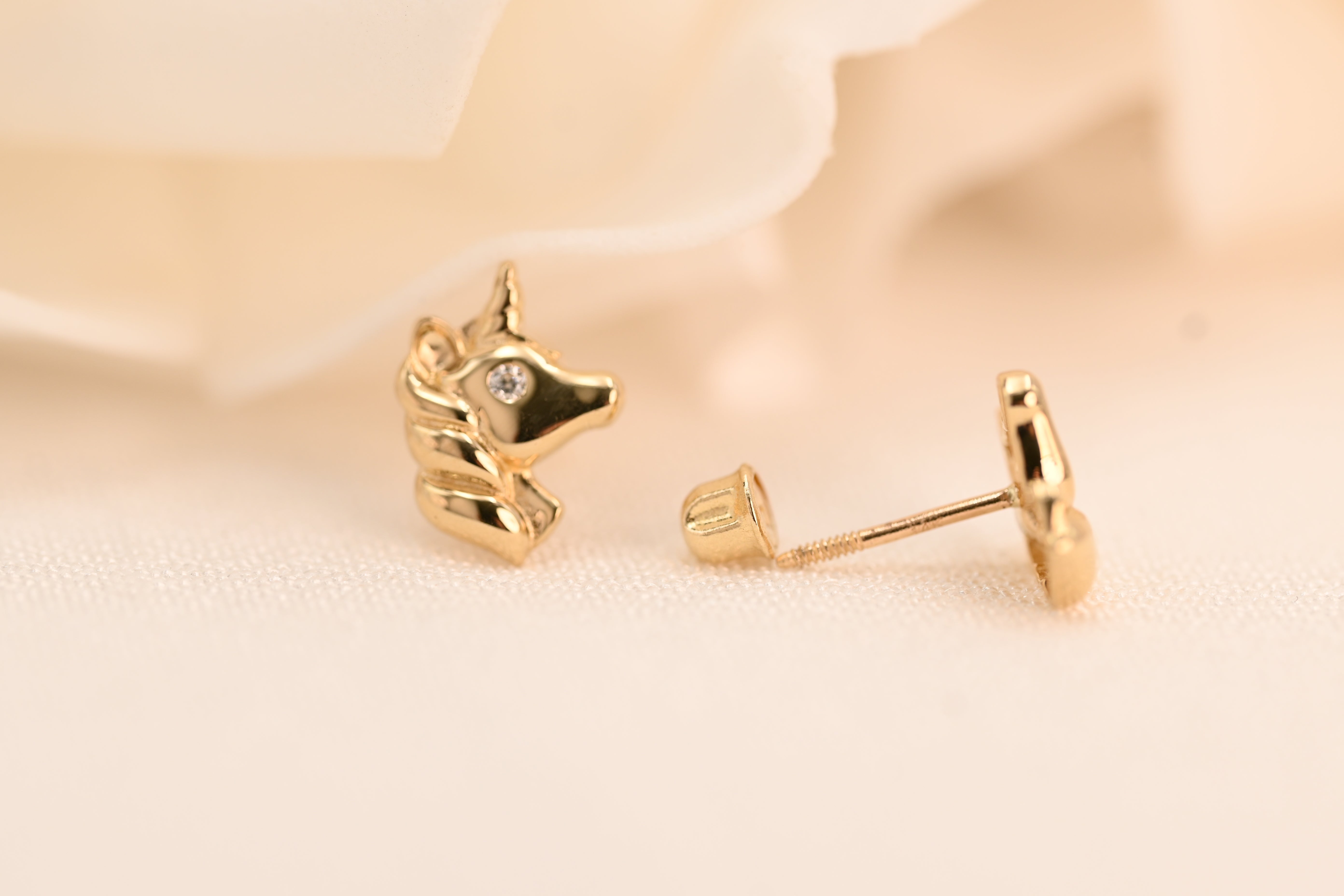 14k Unicorn Earrings