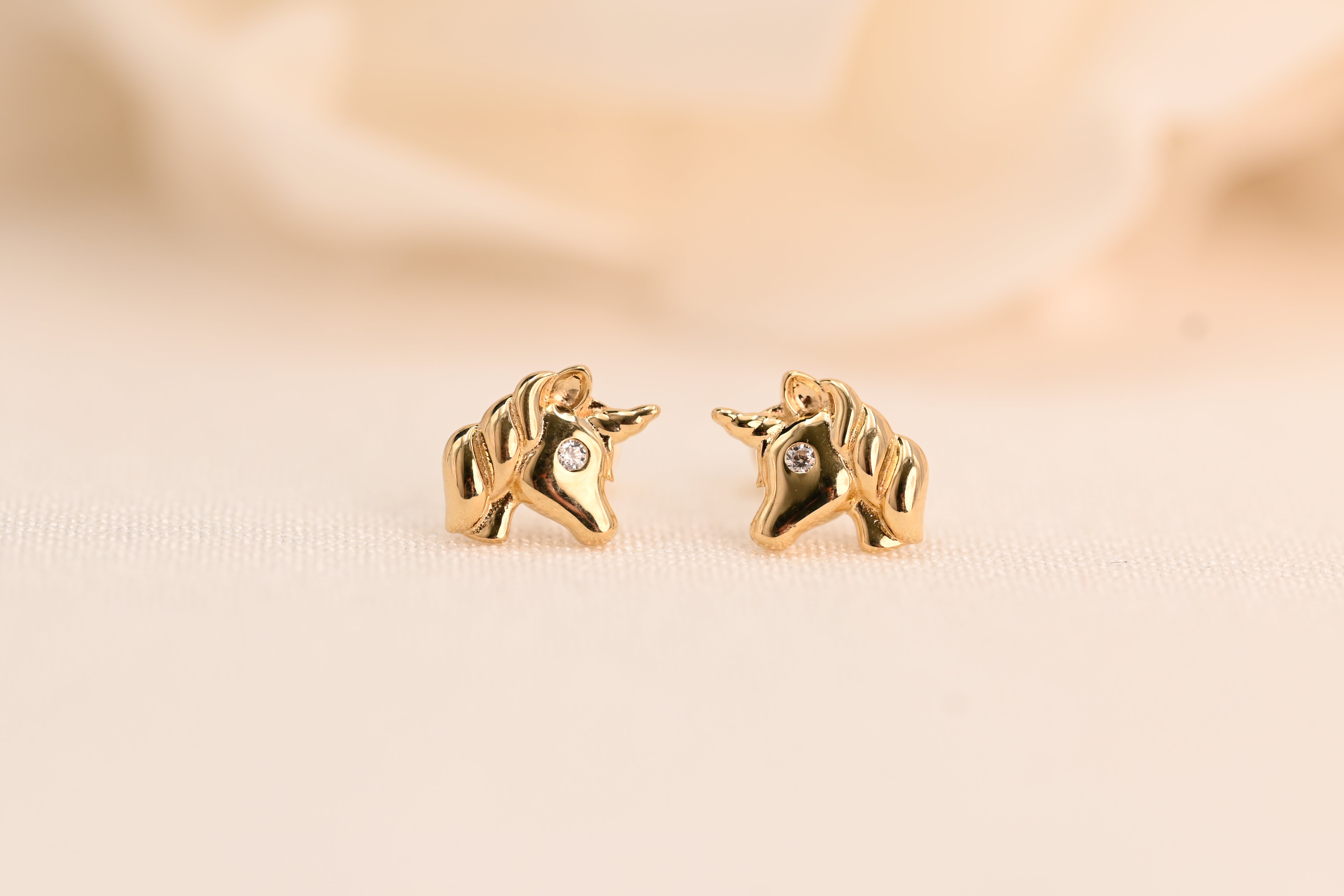 14k Unicorn Earrings