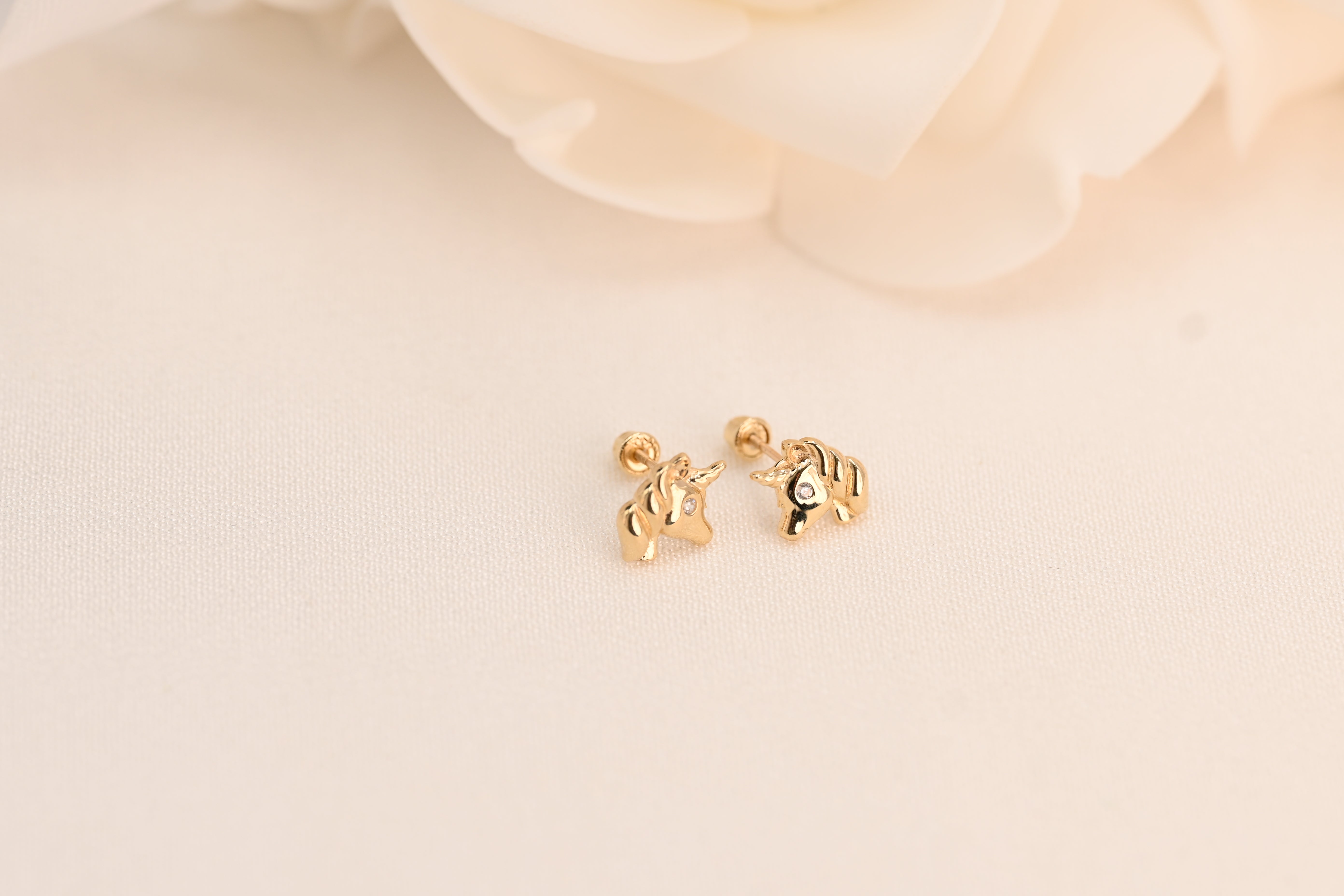 14k Unicorn Earrings