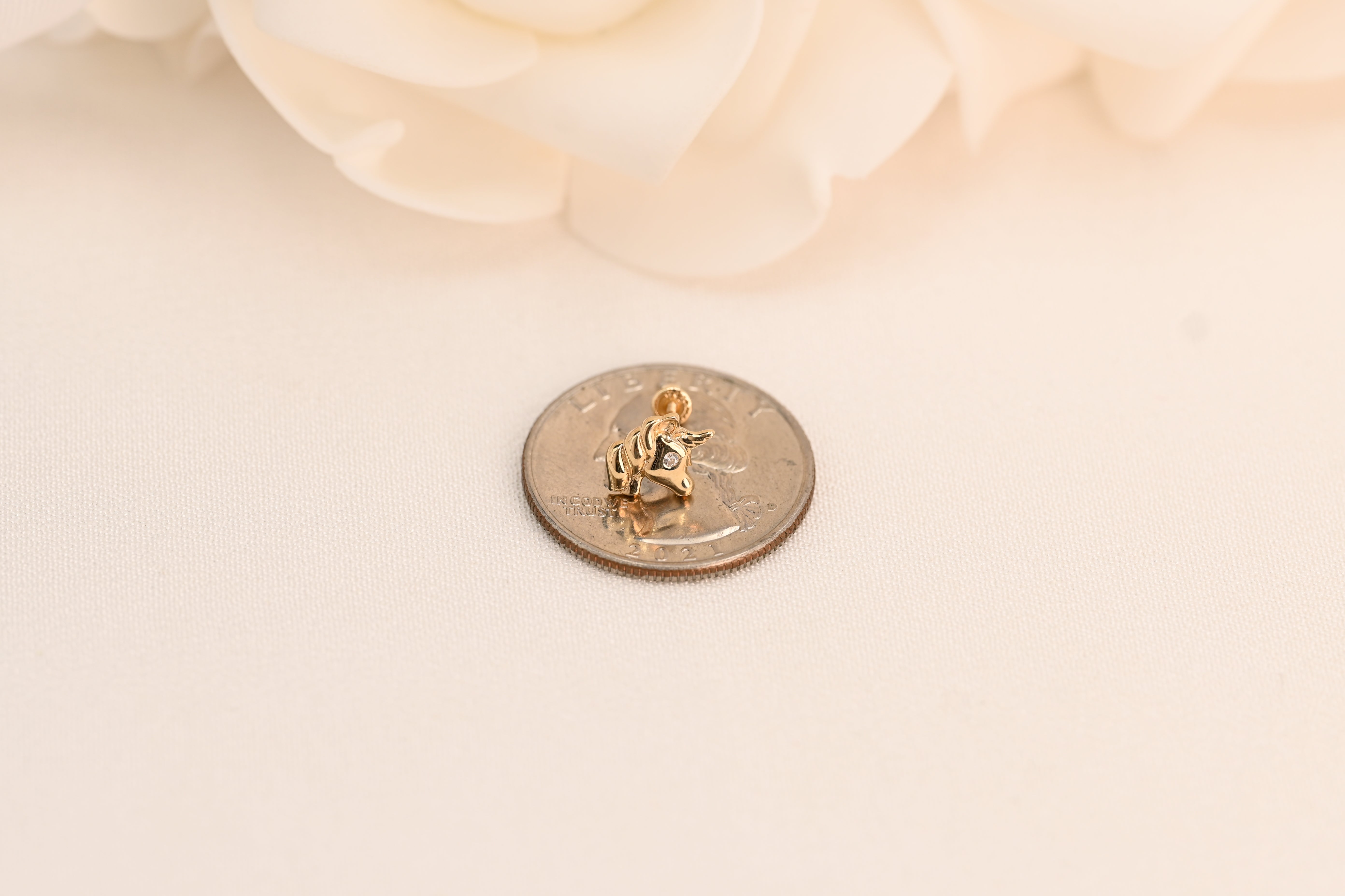 14k Unicorn Earrings