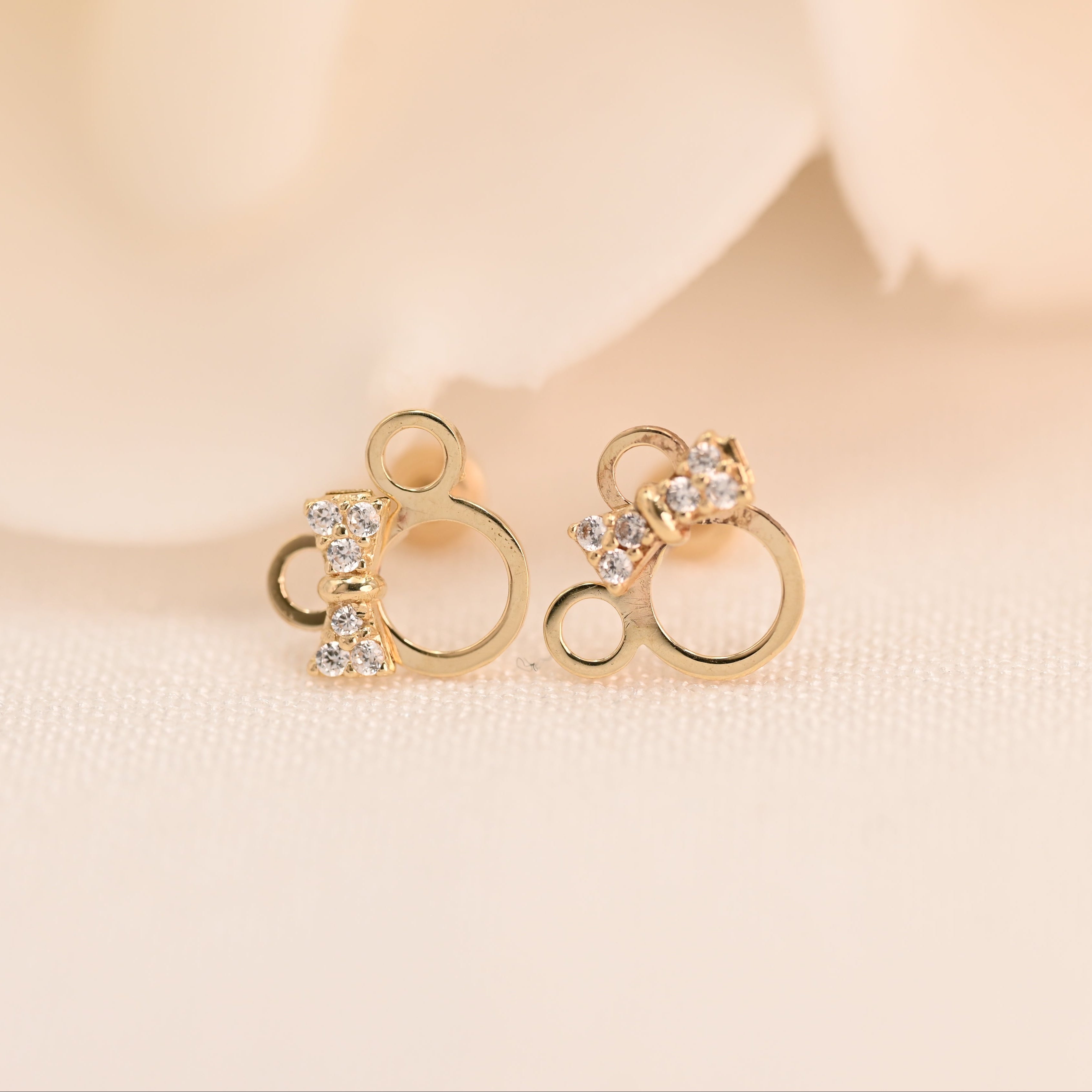14k Mouse Bow Earrings