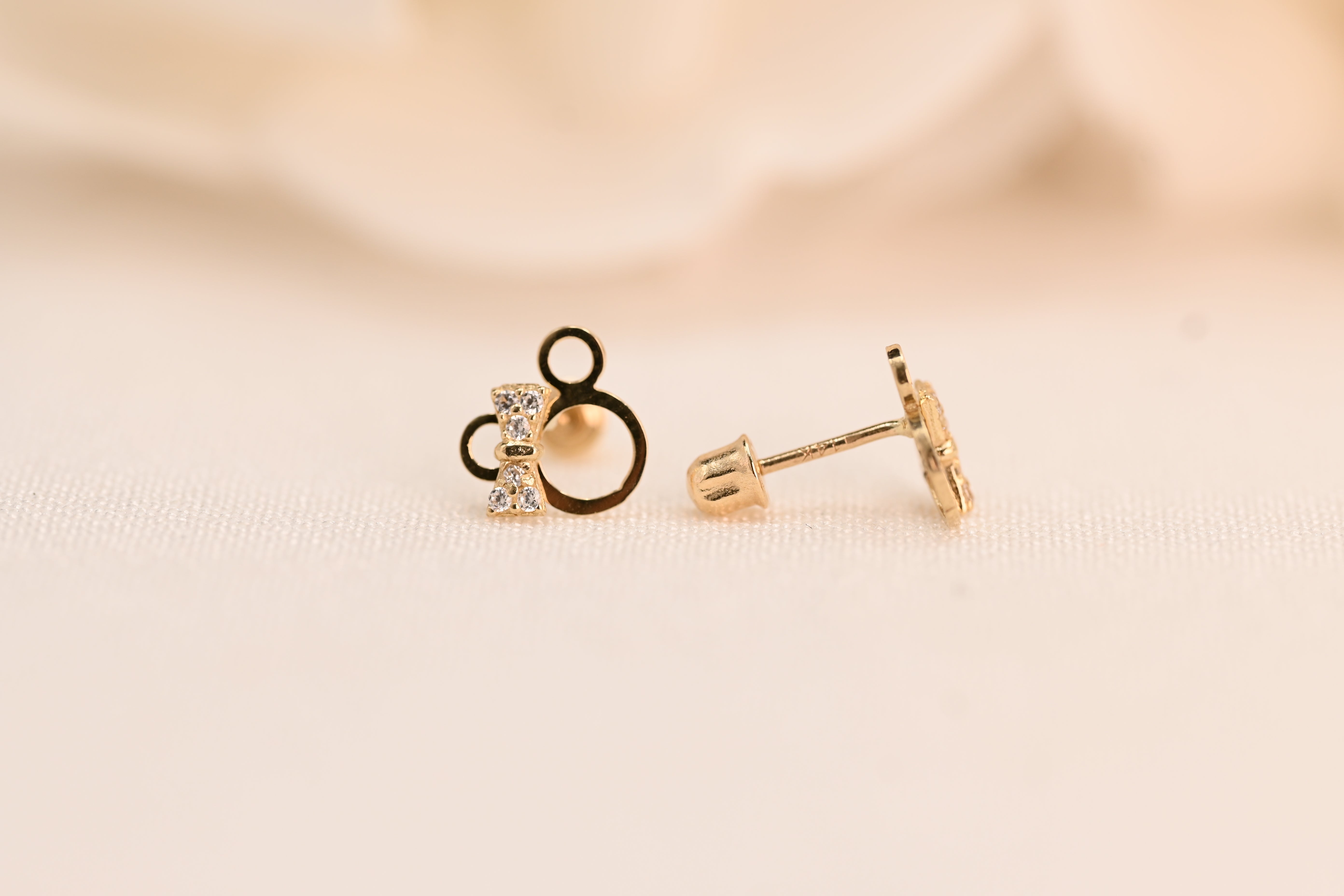 14k Mouse Bow Earrings