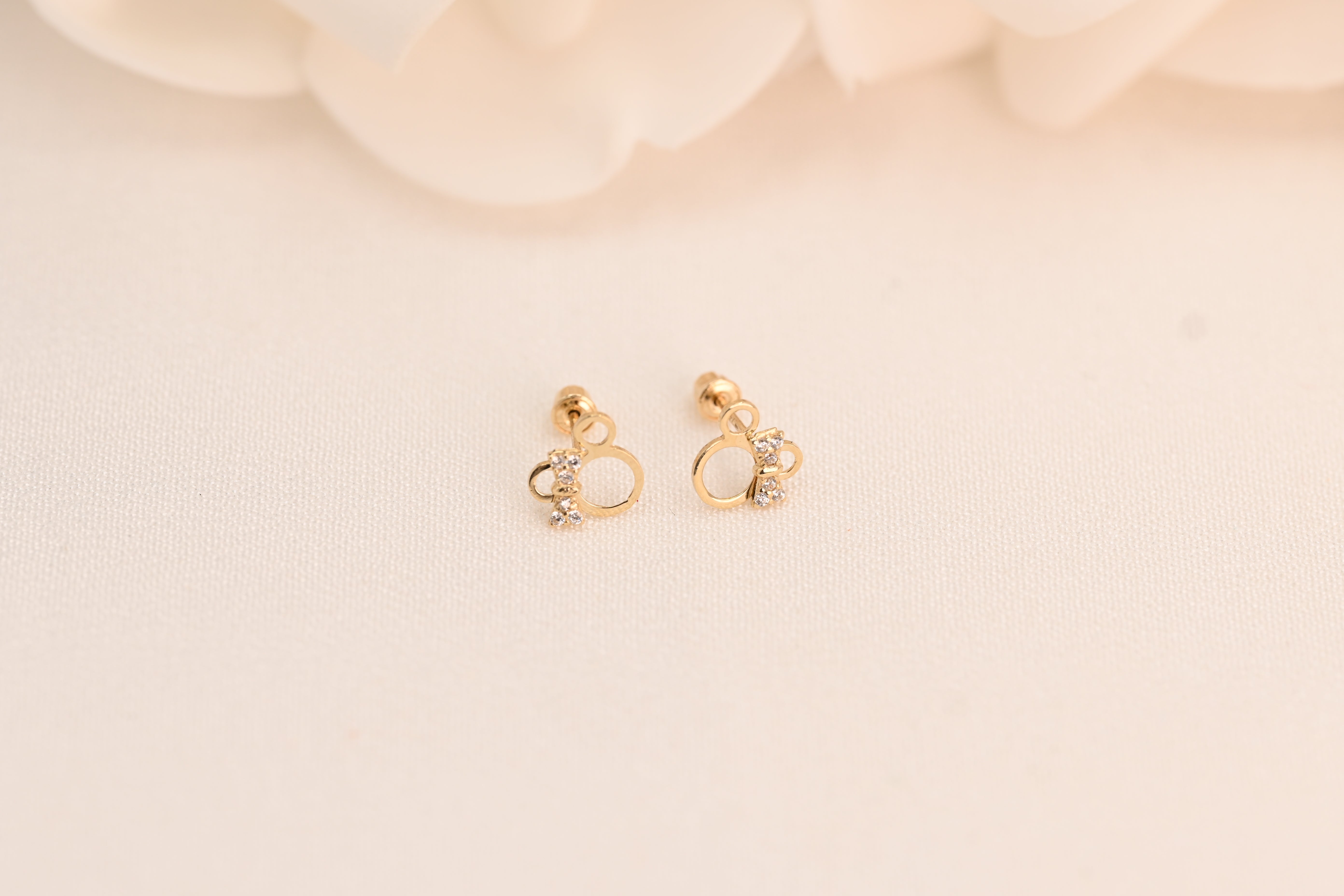 14k Mouse Bow Earrings
