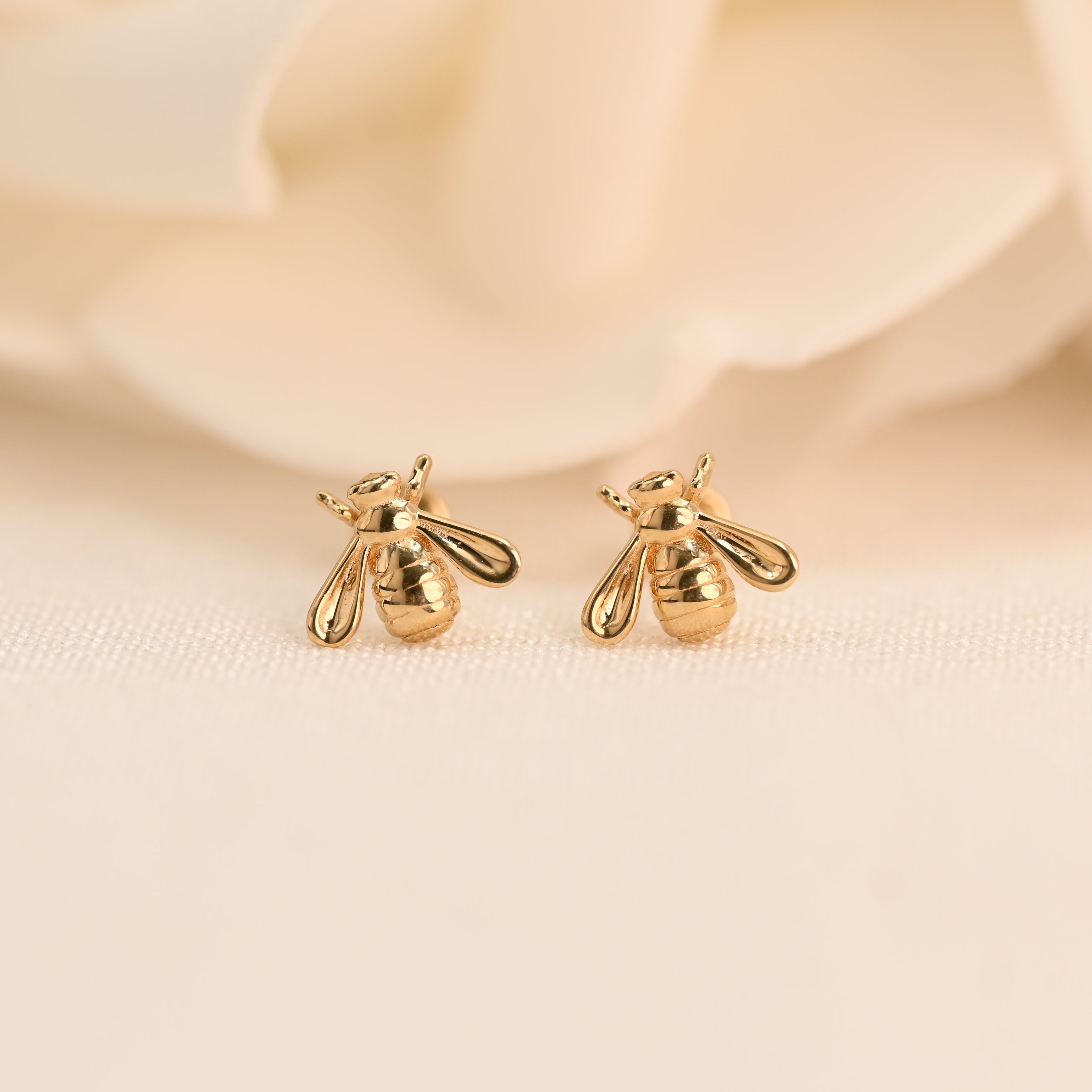 14k Bee Earrings
