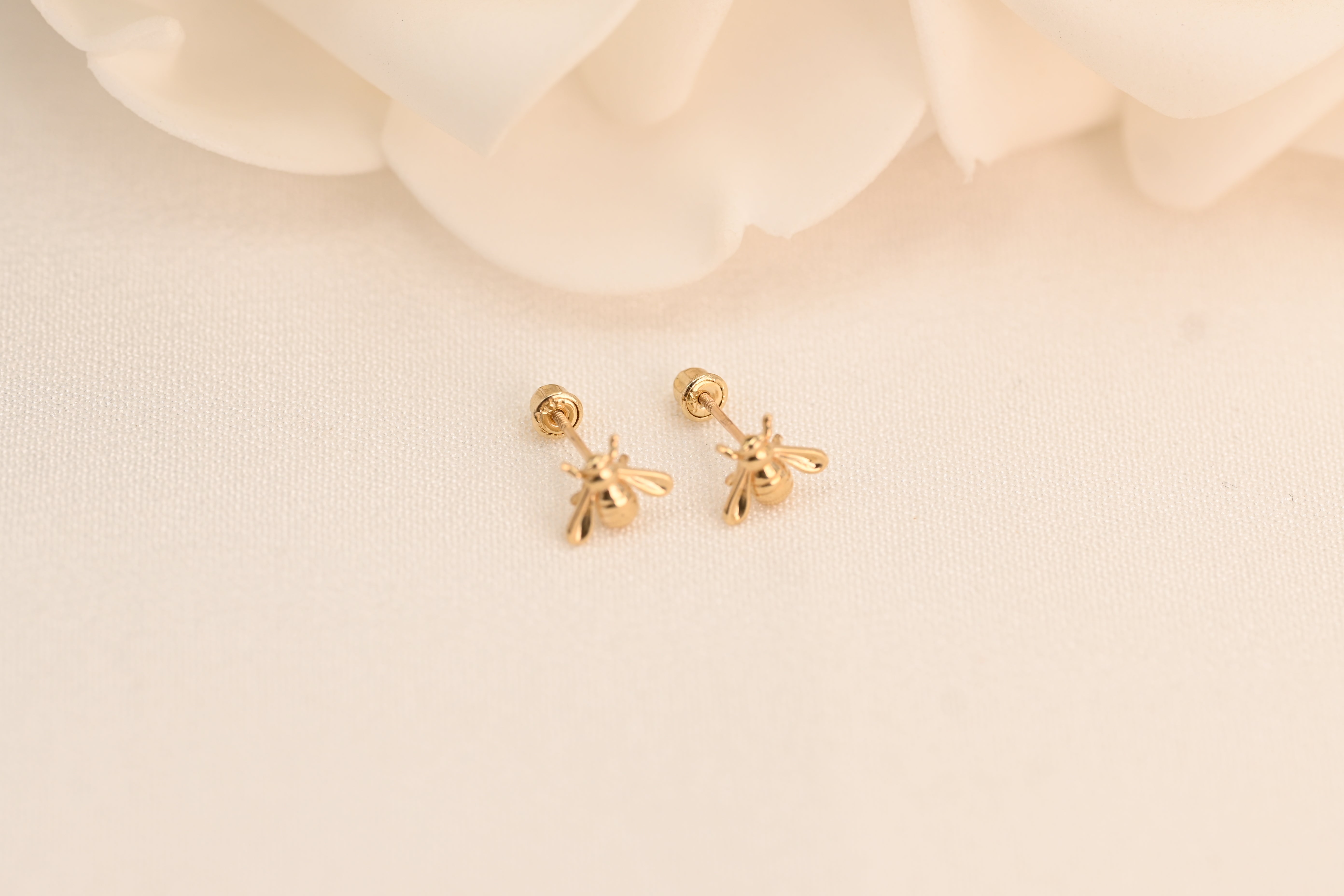 14k Bee Earrings